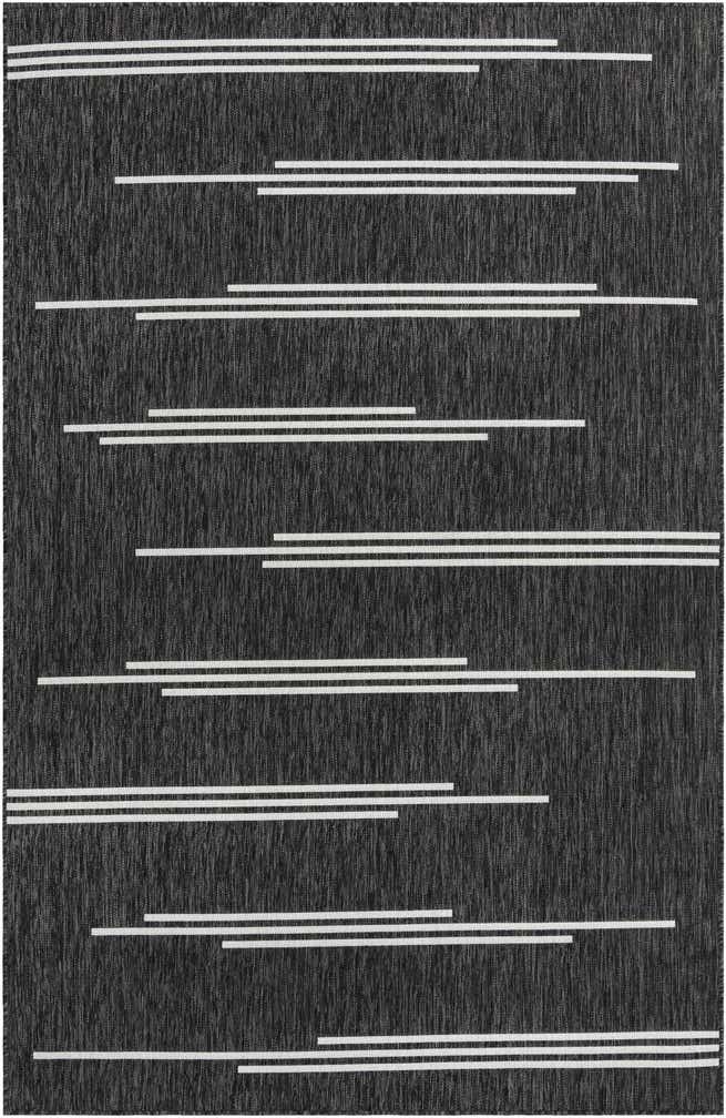 Black and White 6' x 9' Modern Indoor / Outdoor Rug | Rugs.com