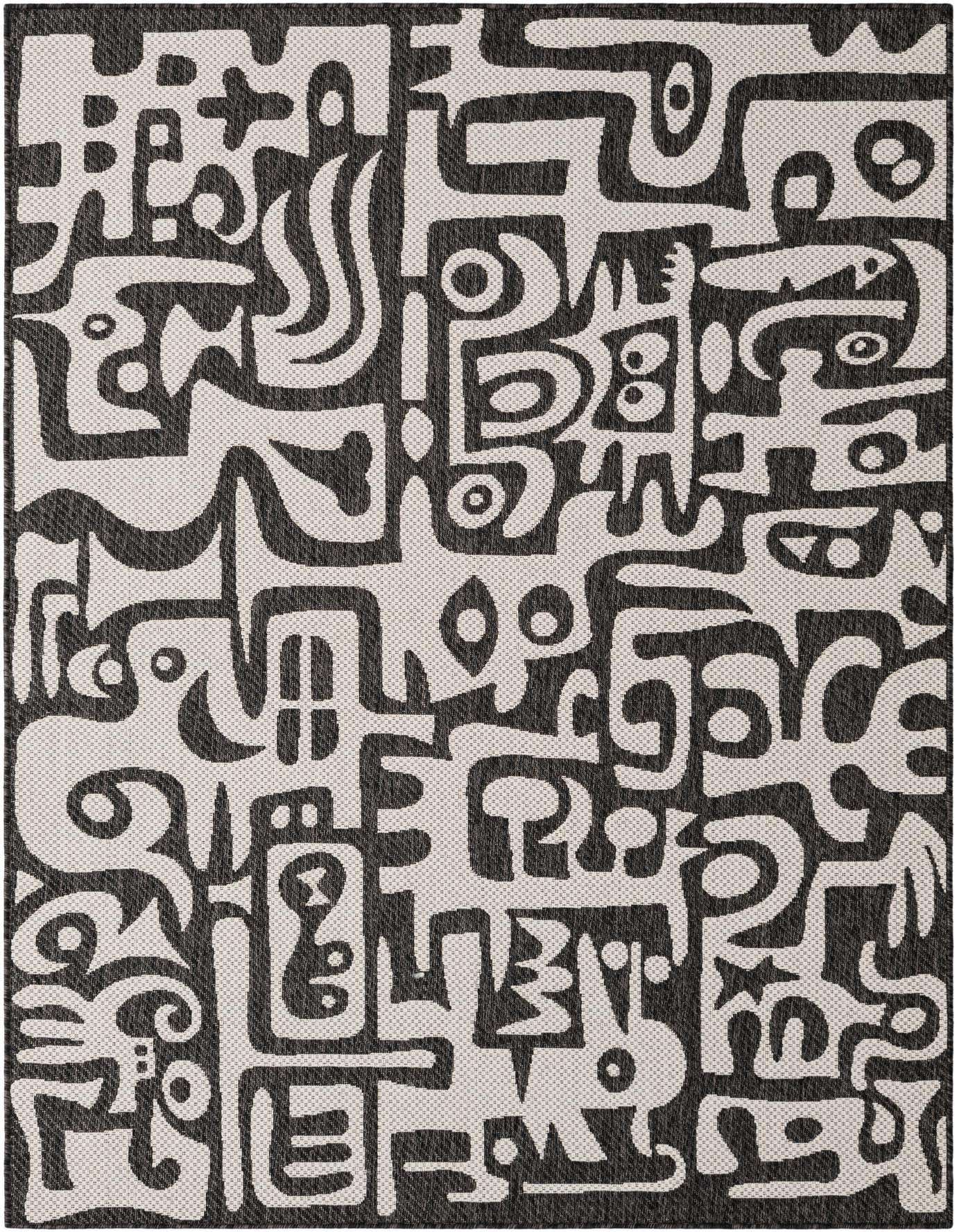 Primary image  5' 3 x 8'  Washable Modern Indoor / Outdoor Rug