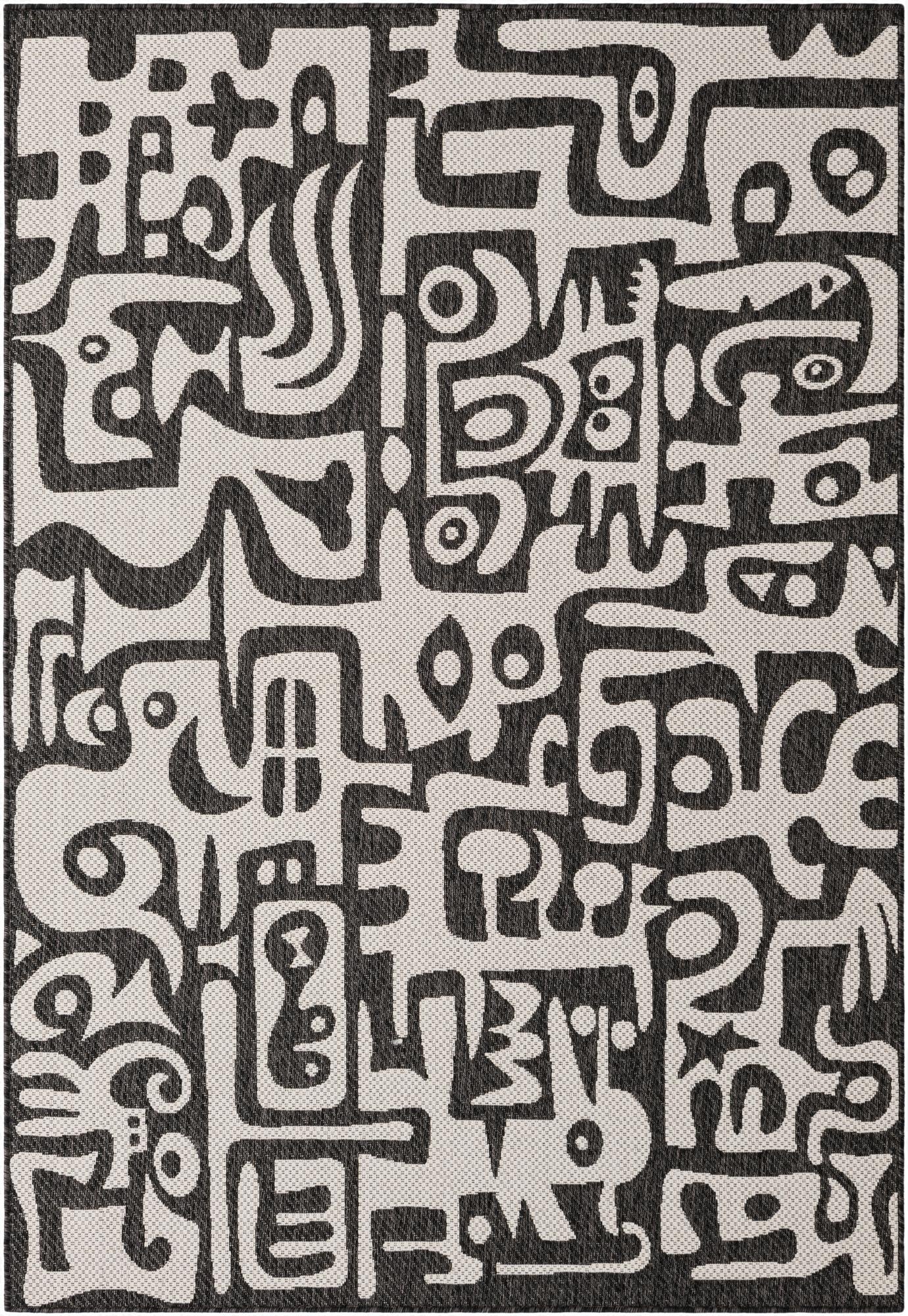  5' 3 x 8'  Washable Modern Indoor / Outdoor Rug