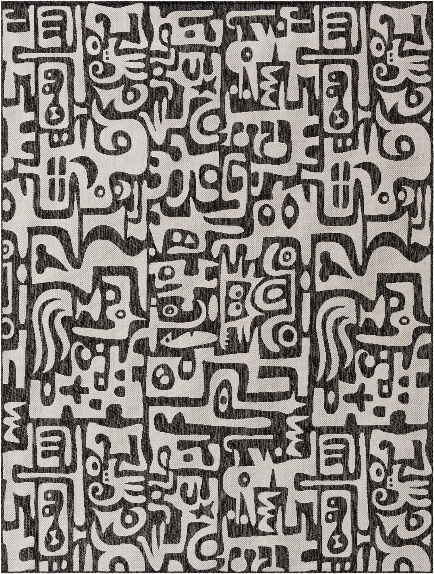  9' x 12'  Washable Modern Indoor / Outdoor Rug