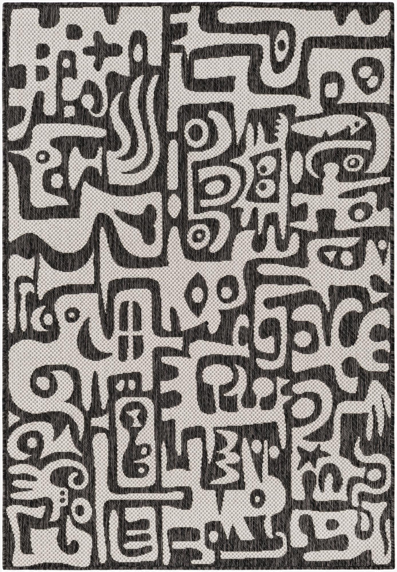  4' x 6'  Washable Modern Indoor / Outdoor Rug