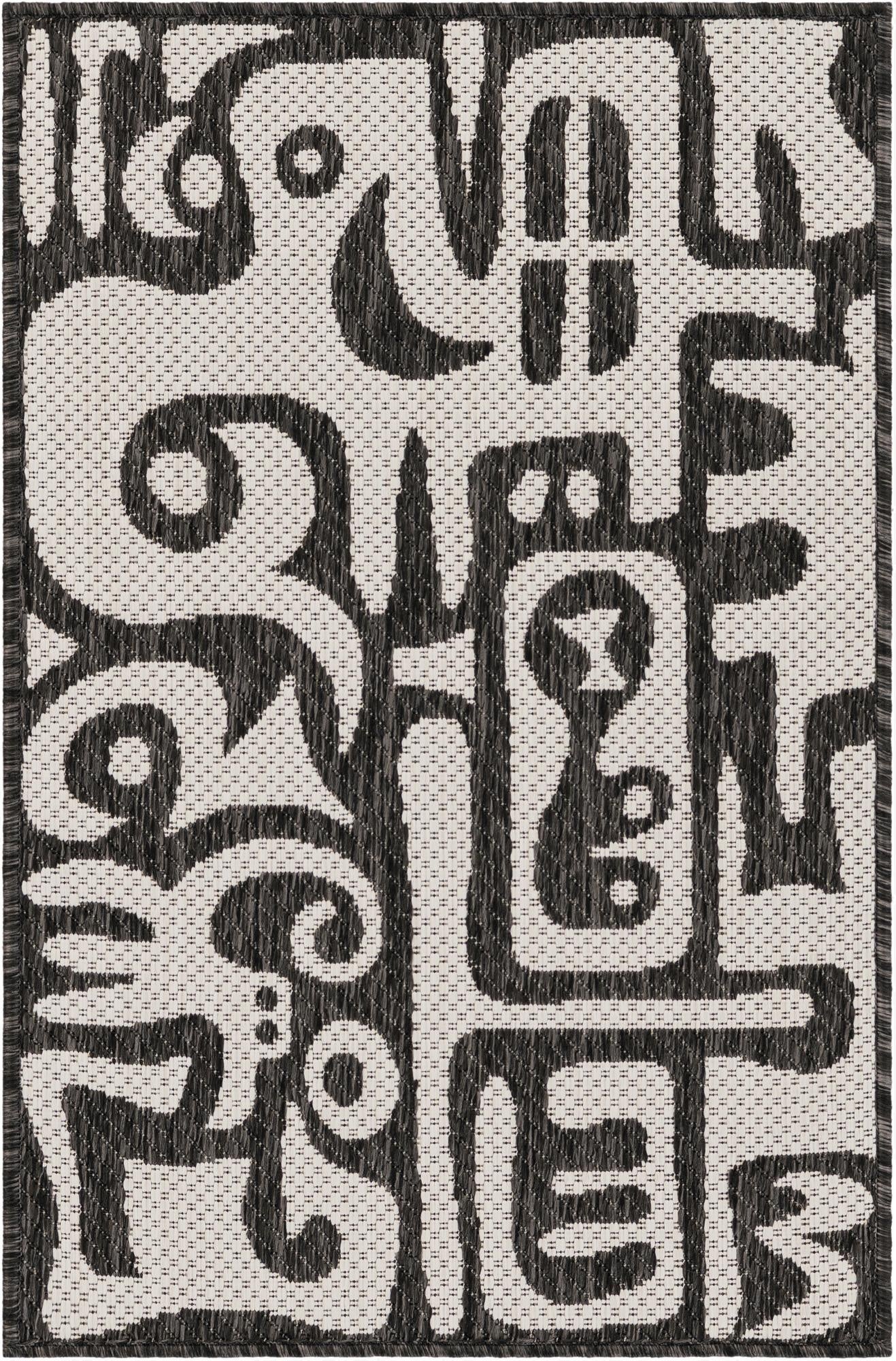  2' x 3'  Washable Modern Indoor / Outdoor Rug