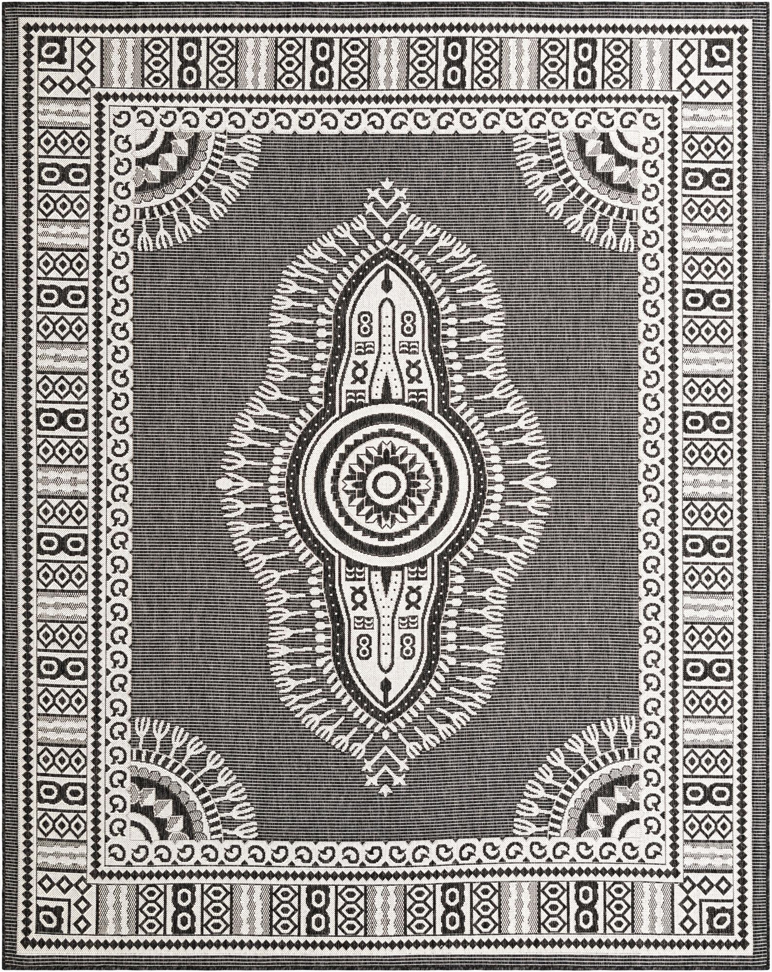  7' 10 x 10'  Washable Traditional Indoor / Outdoor Rug