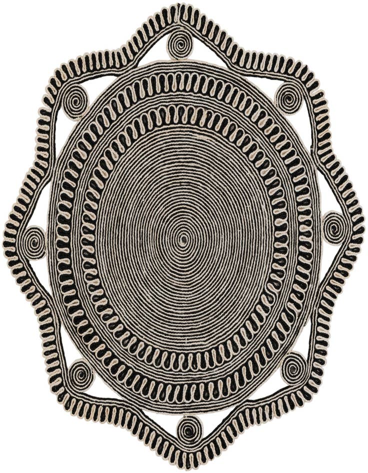 Detail image of  5' 1 x 5' 1  Hand Braided Jute Round Rug