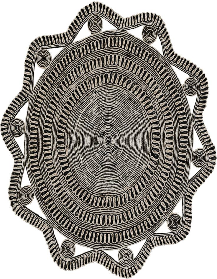 Detail image of  6' 1 x 6' 1  Hand Braided Jute Round Rug