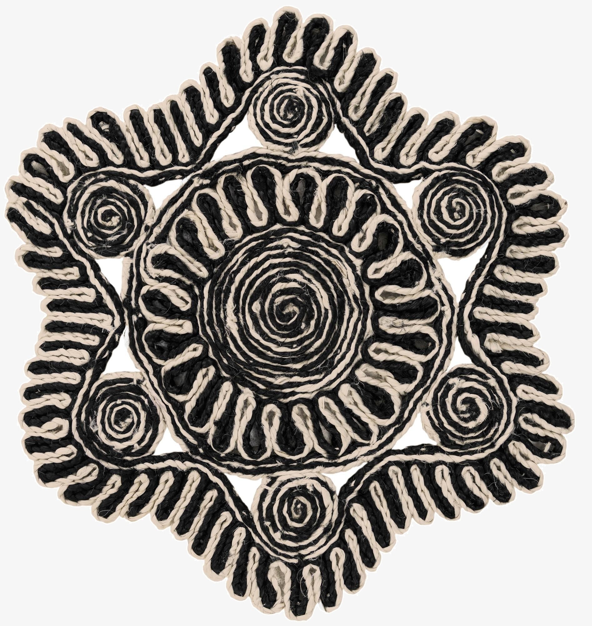  2' x 2'  Hand Braided Jute Round Rug