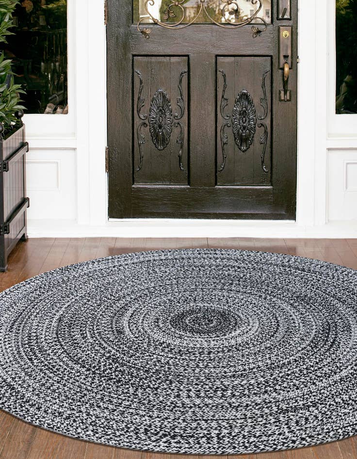 Detail image of  7' 10 x 7' 10  Hand Woven Eco Verse   Washable Indoor / Outdoor Round Rug