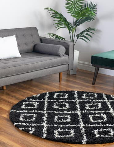  10' x 10' Lattice Shag Round Rug