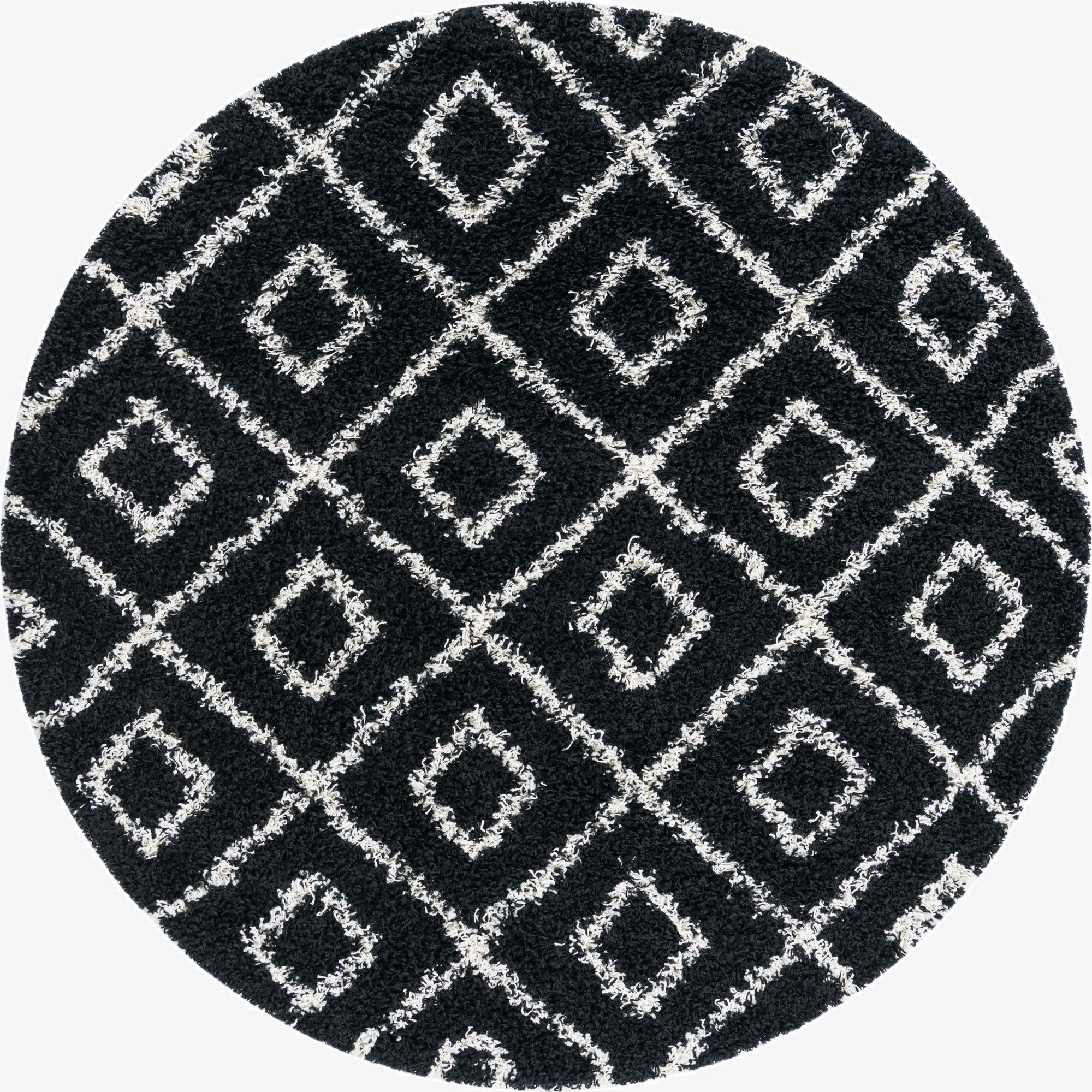  6' x 6' Lattice Shag Round Rug
