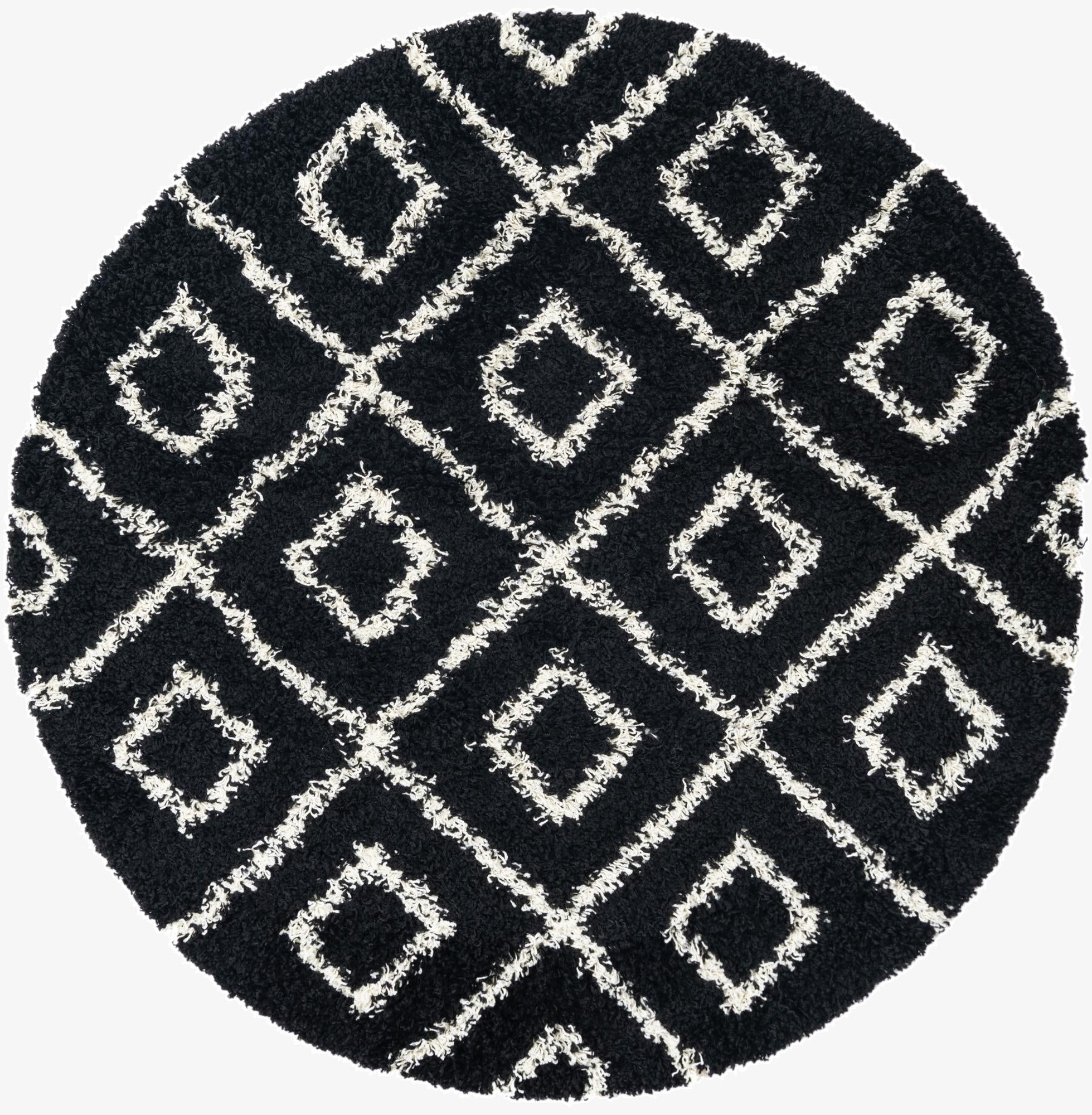  5' 3 x 5' 3 Lattice Shag Round Rug