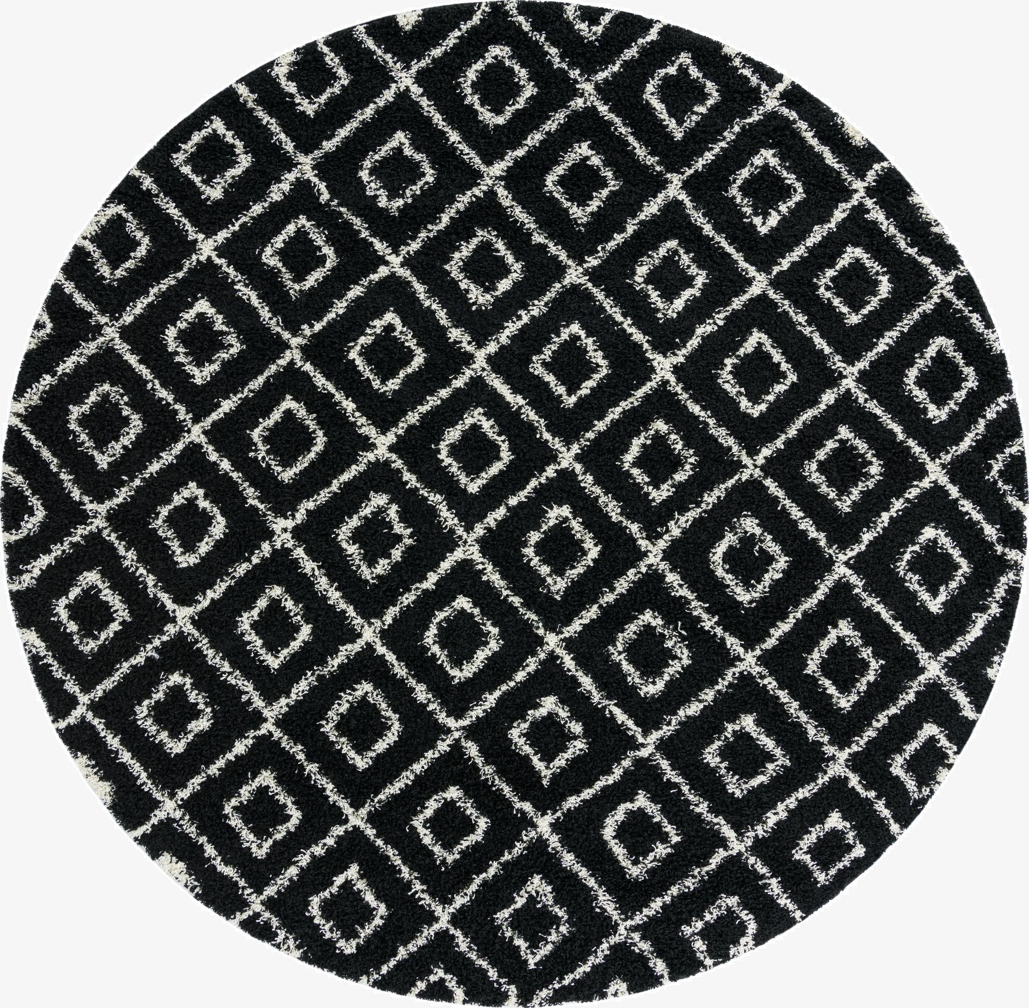  10' x 10' Lattice Shag Round Rug