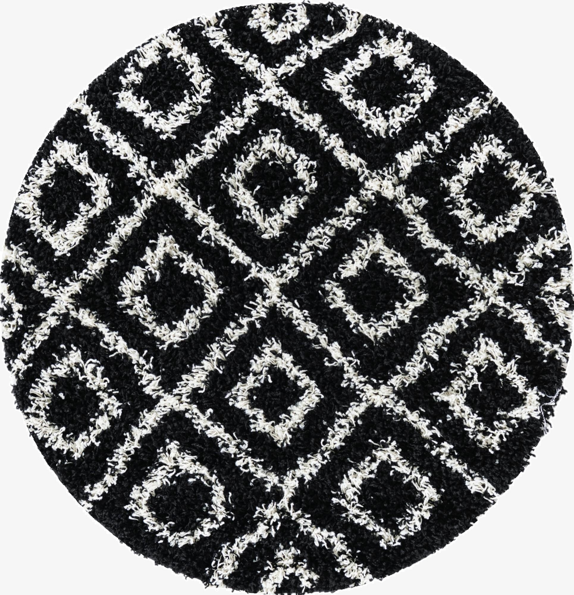  3' 3 x 3' 3 Lattice Shag Round Rug