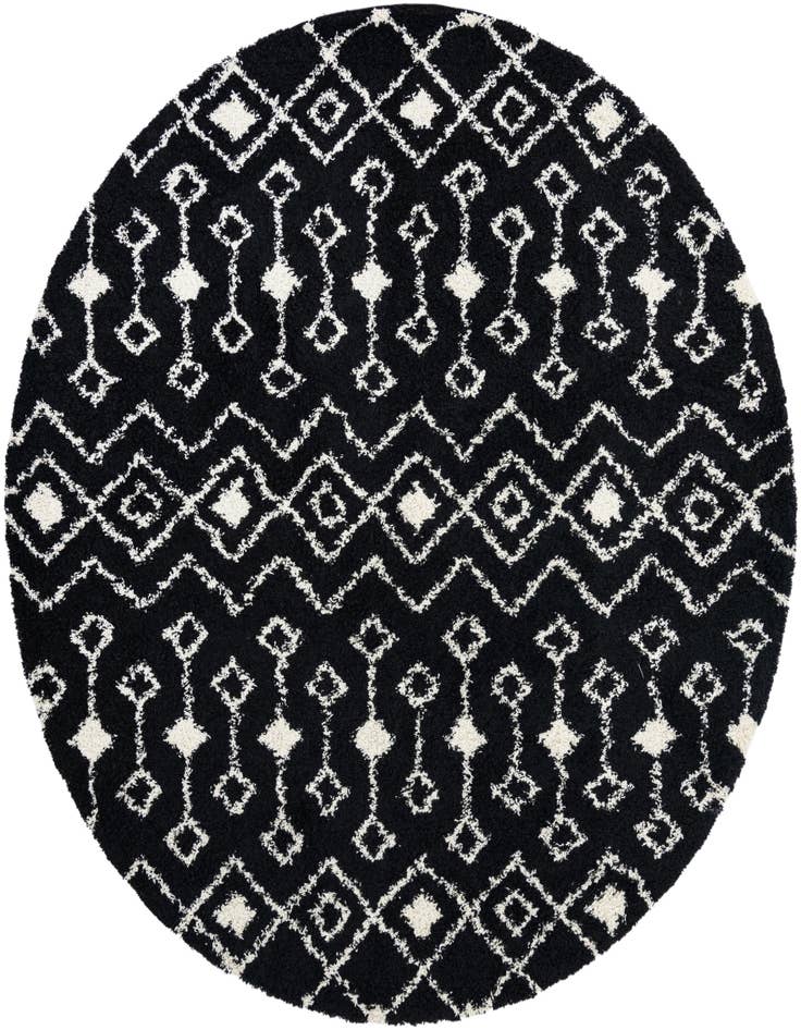 Detail image of 10' x 10' Moroccan Trellis Shag Round Rug