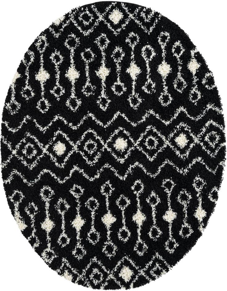 Detail image of  6' x 6' Moroccan Trellis Shag Round Rug