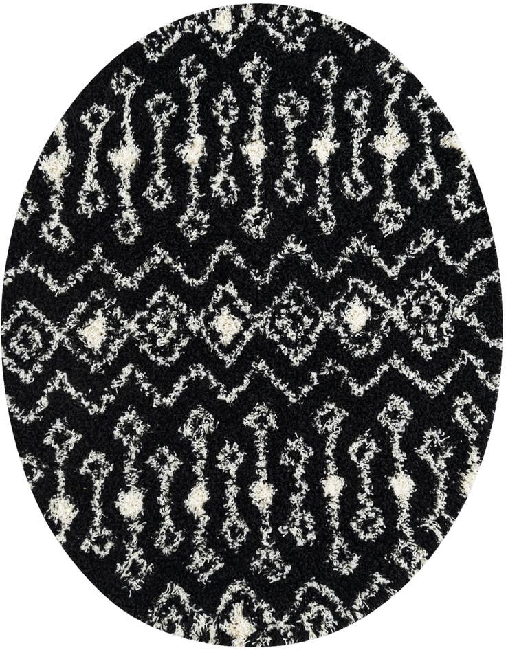 Detail image of 5' 3 x 5' 3 Moroccan Trellis Shag Round Rug