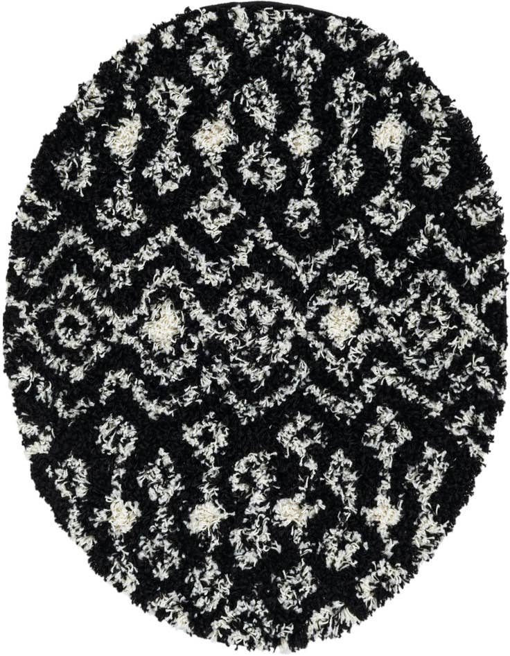 Detail image of  3' x 3' Moroccan Trellis Shag Round Rug