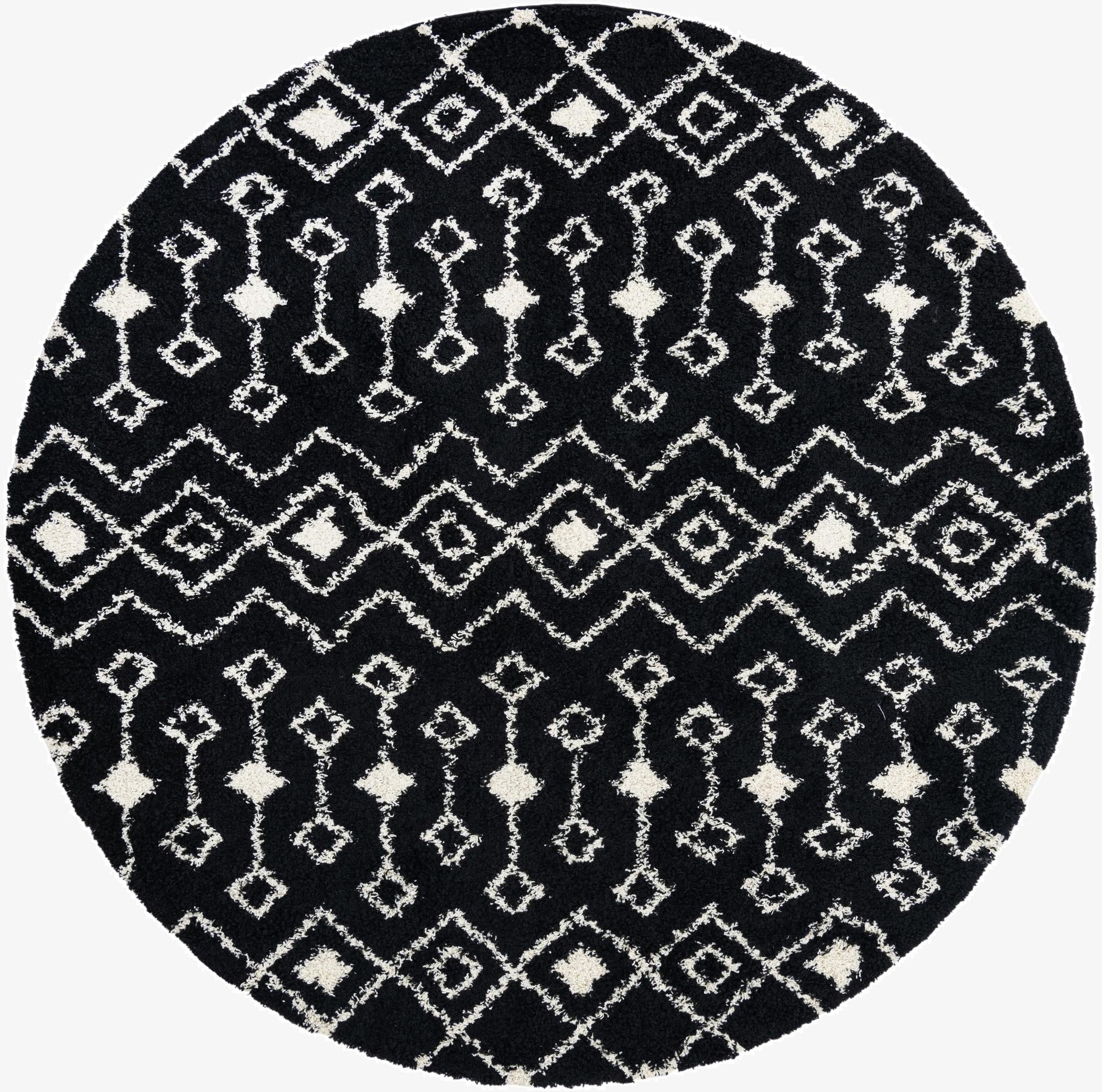  10' x 10' Moroccan Trellis Shag Round Rug