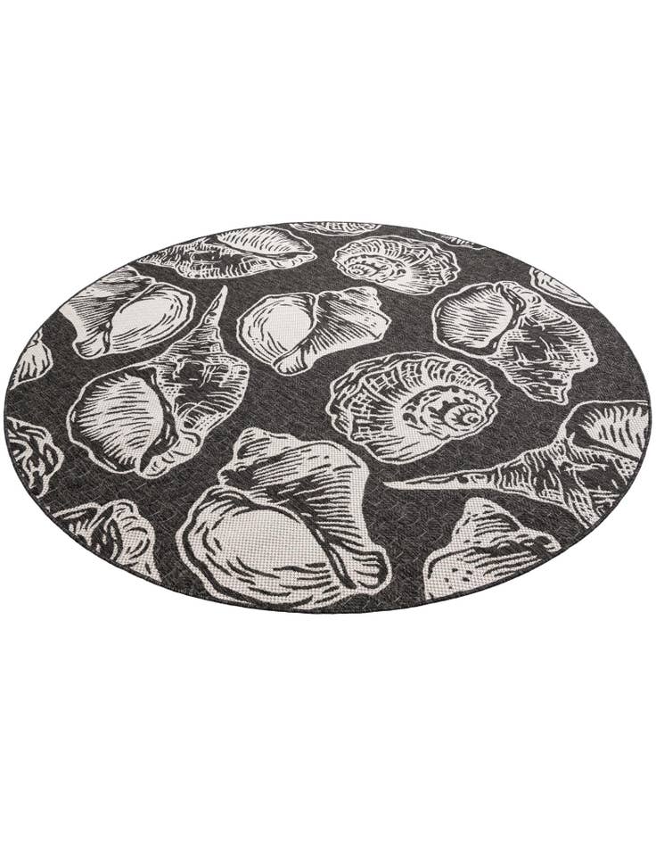 Detail image of  7' 10 x 7' 10  Washable Coastal Indoor / Outdoor Round Rug