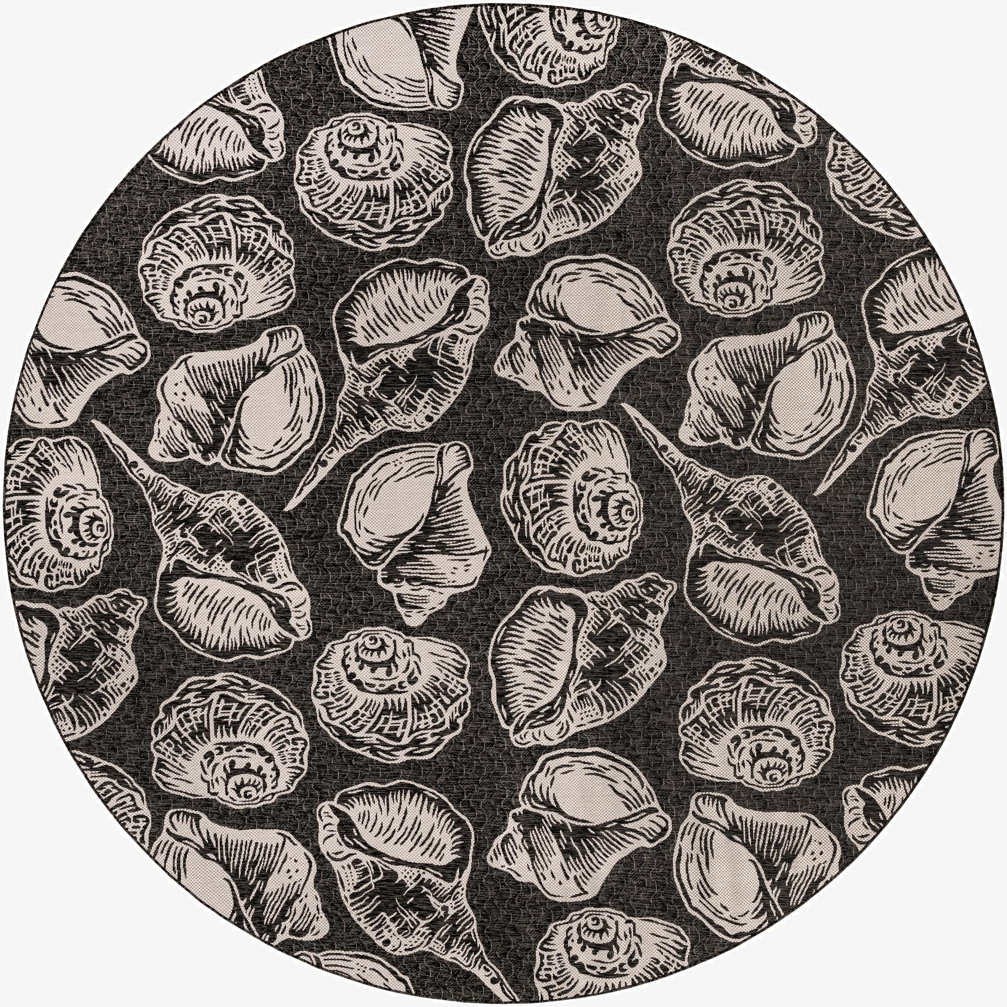  13' x 13'  Washable Coastal Indoor / Outdoor Round Rug