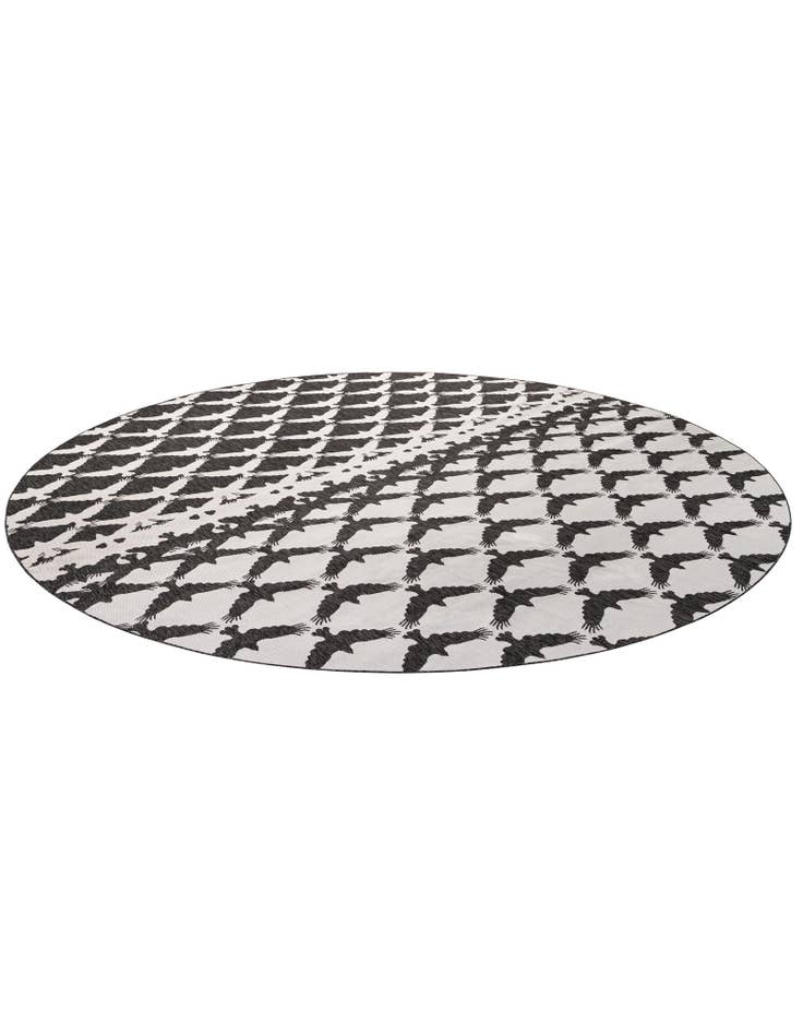 Detail image of  13' x 13'  Washable Modern Indoor / Outdoor Round Rug