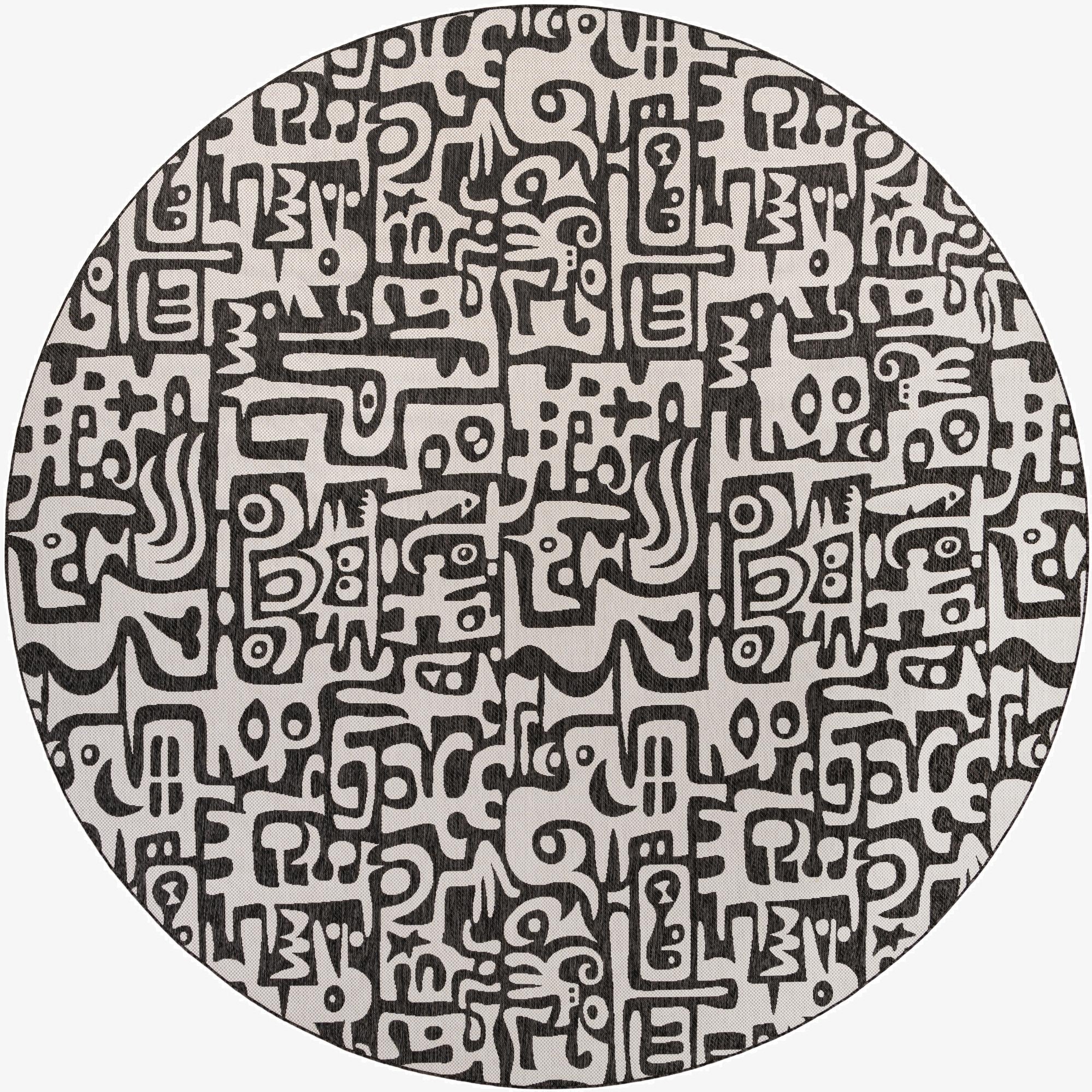 Primary image  13' x 13'  Washable Modern Indoor / Outdoor Round Rug