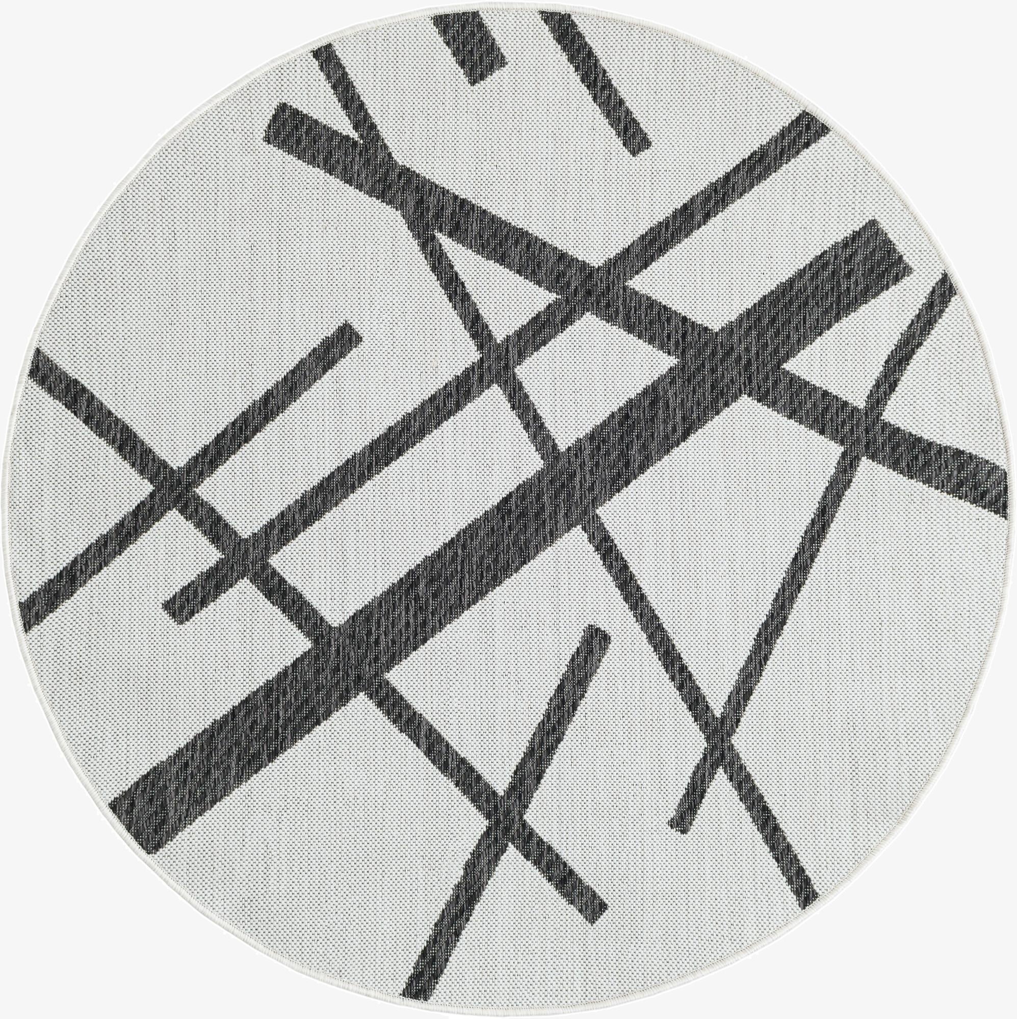  4' x 4'  Washable Modern Indoor / Outdoor Round Rug