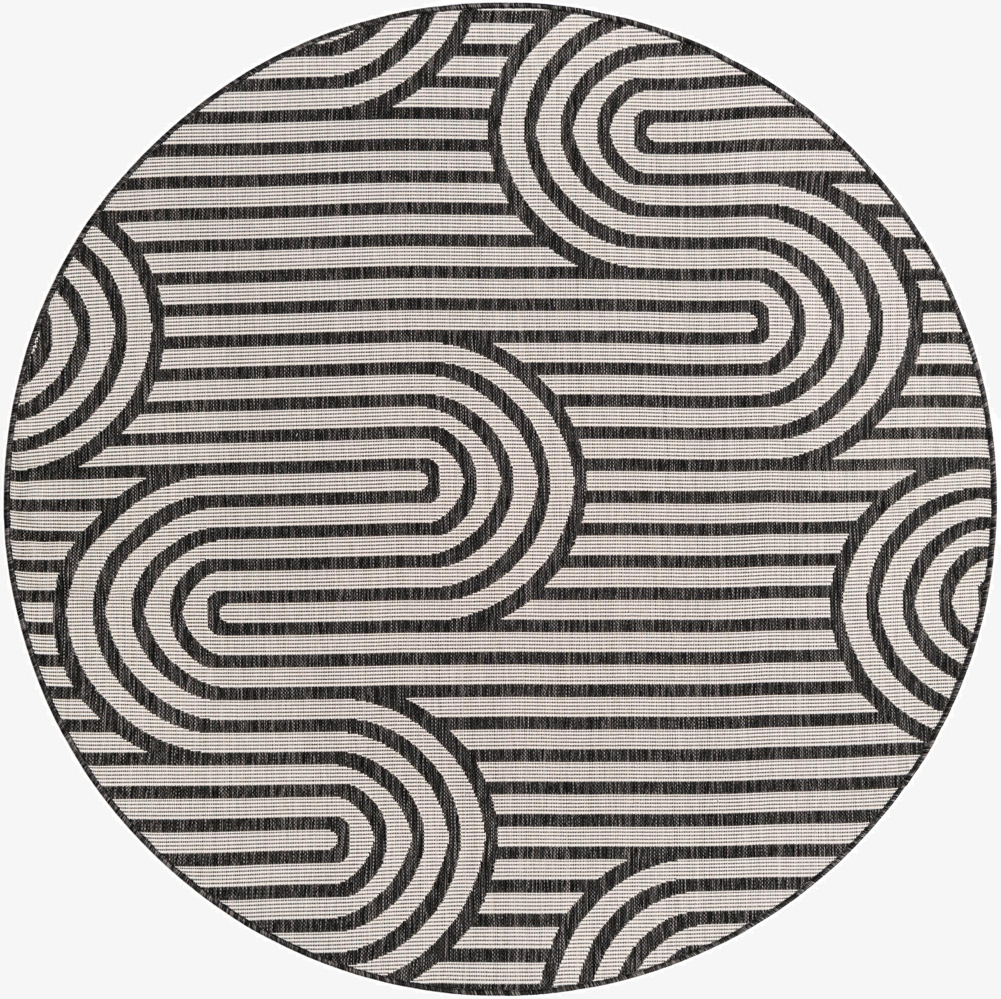  6' x 6'  Washable Modern Indoor / Outdoor Round Rug
