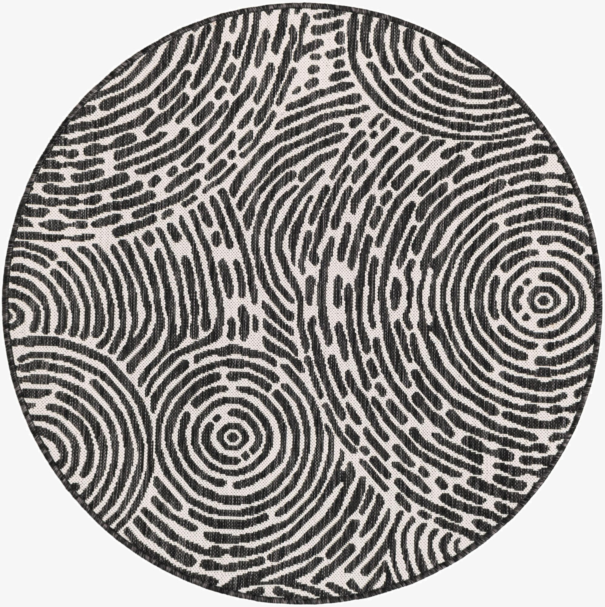  4' x 4'  Washable Modern Indoor / Outdoor Round Rug