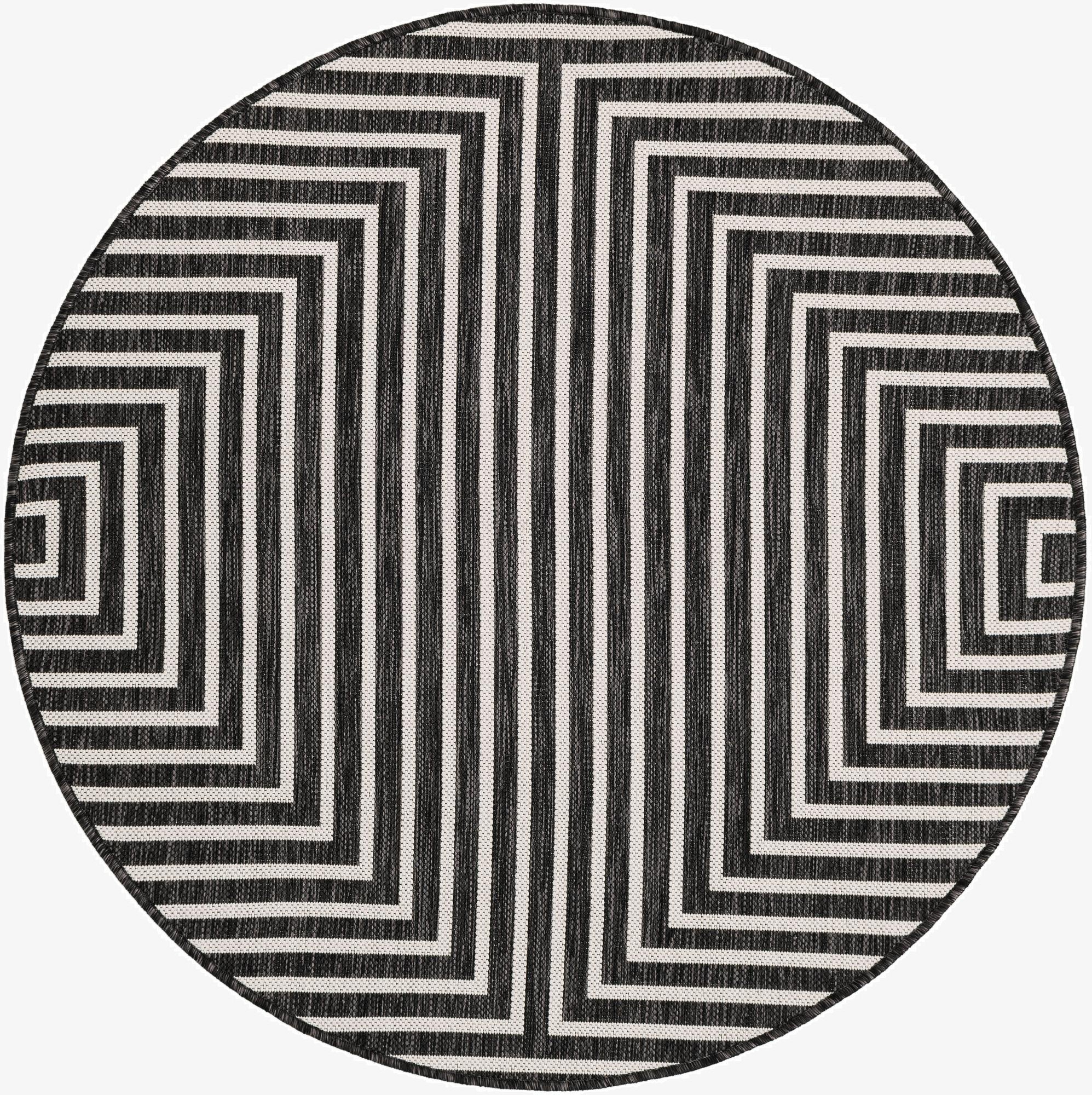  4' x 4'  Washable Modern Indoor / Outdoor Round Rug