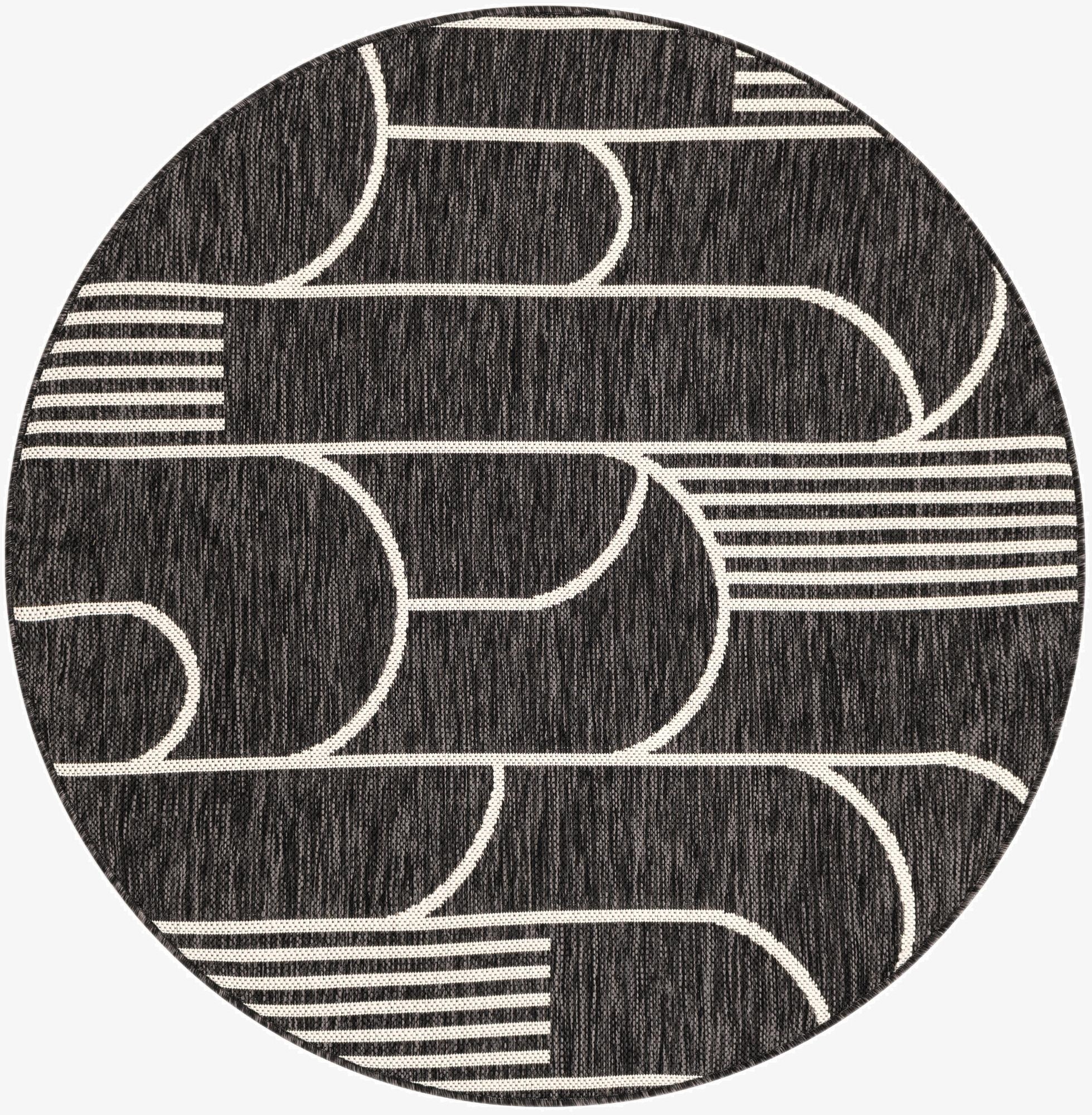  4' x 4'  Washable Modern Indoor / Outdoor Round Rug