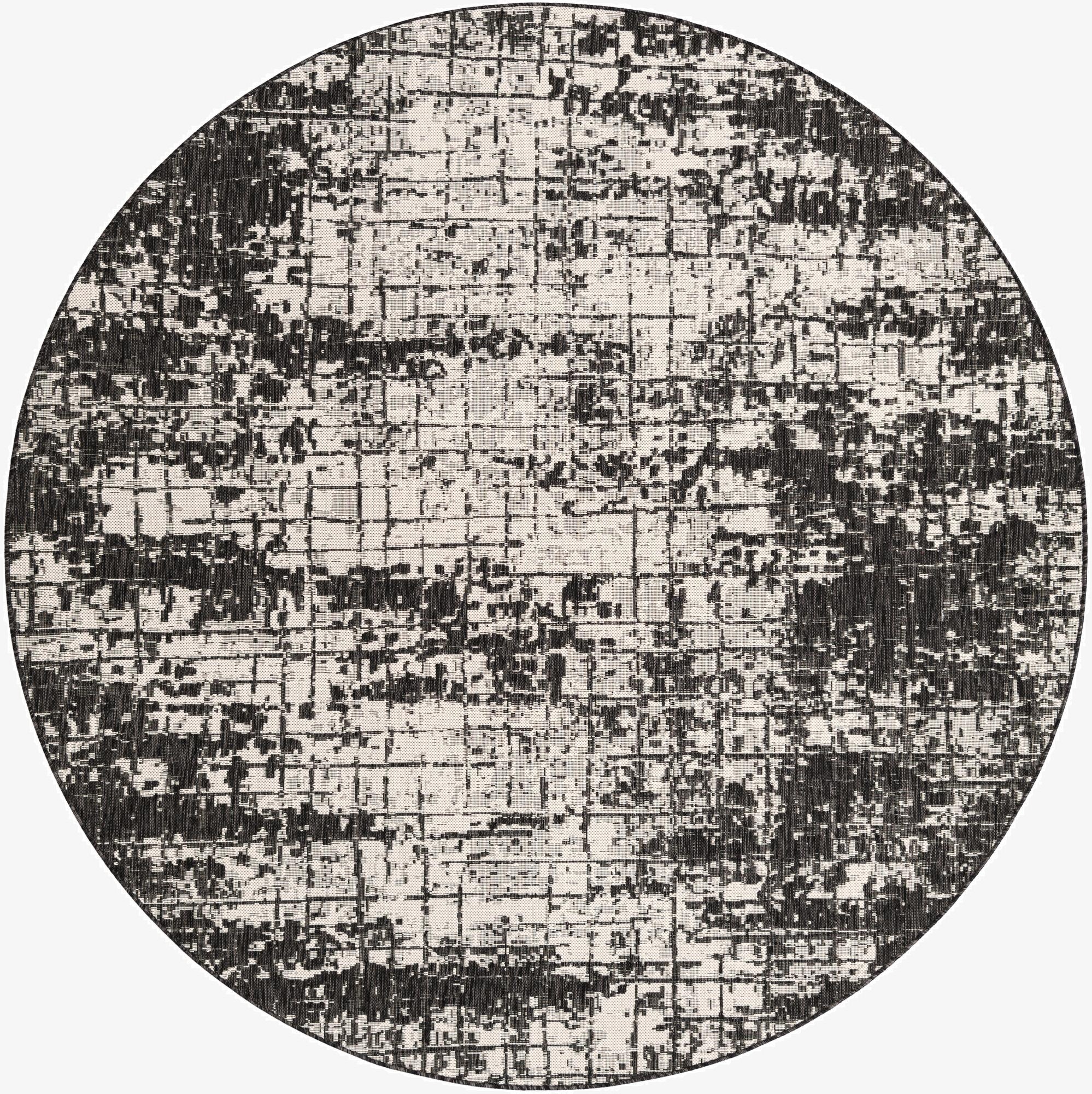  7' 10 x 7' 10  Washable Modern Indoor / Outdoor Round Rug