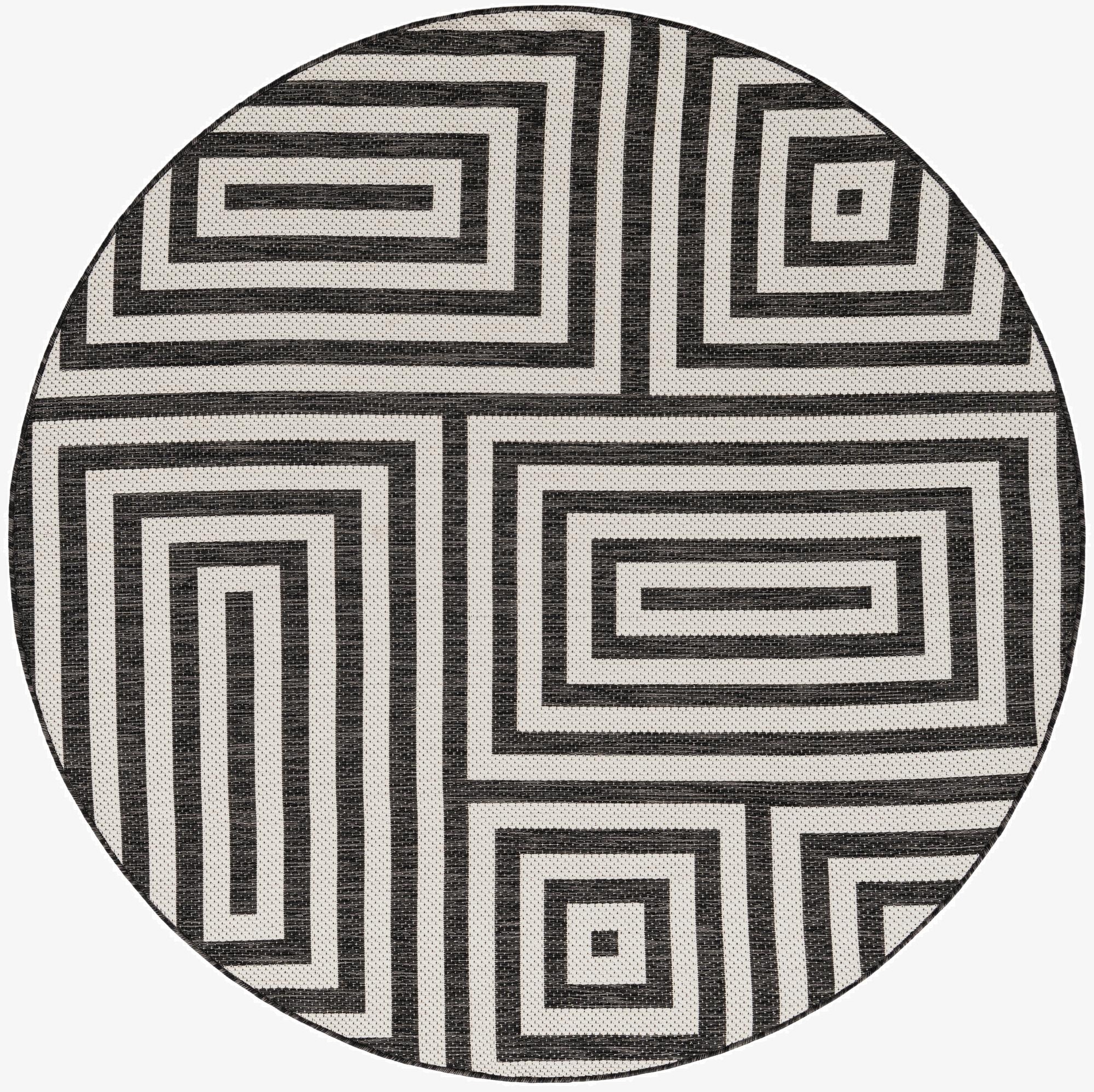  6' x 6'  Washable Modern Indoor / Outdoor Round Rug