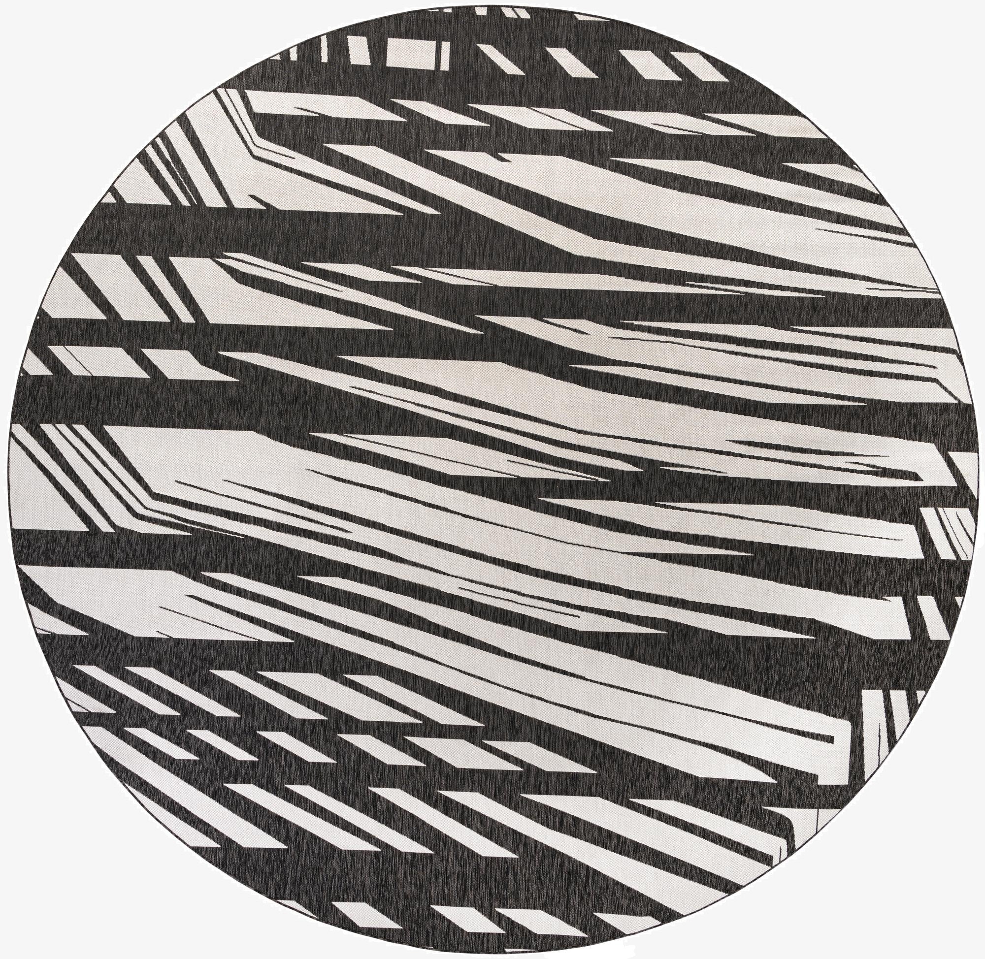  13' x 13'  Washable Modern Indoor / Outdoor Round Rug