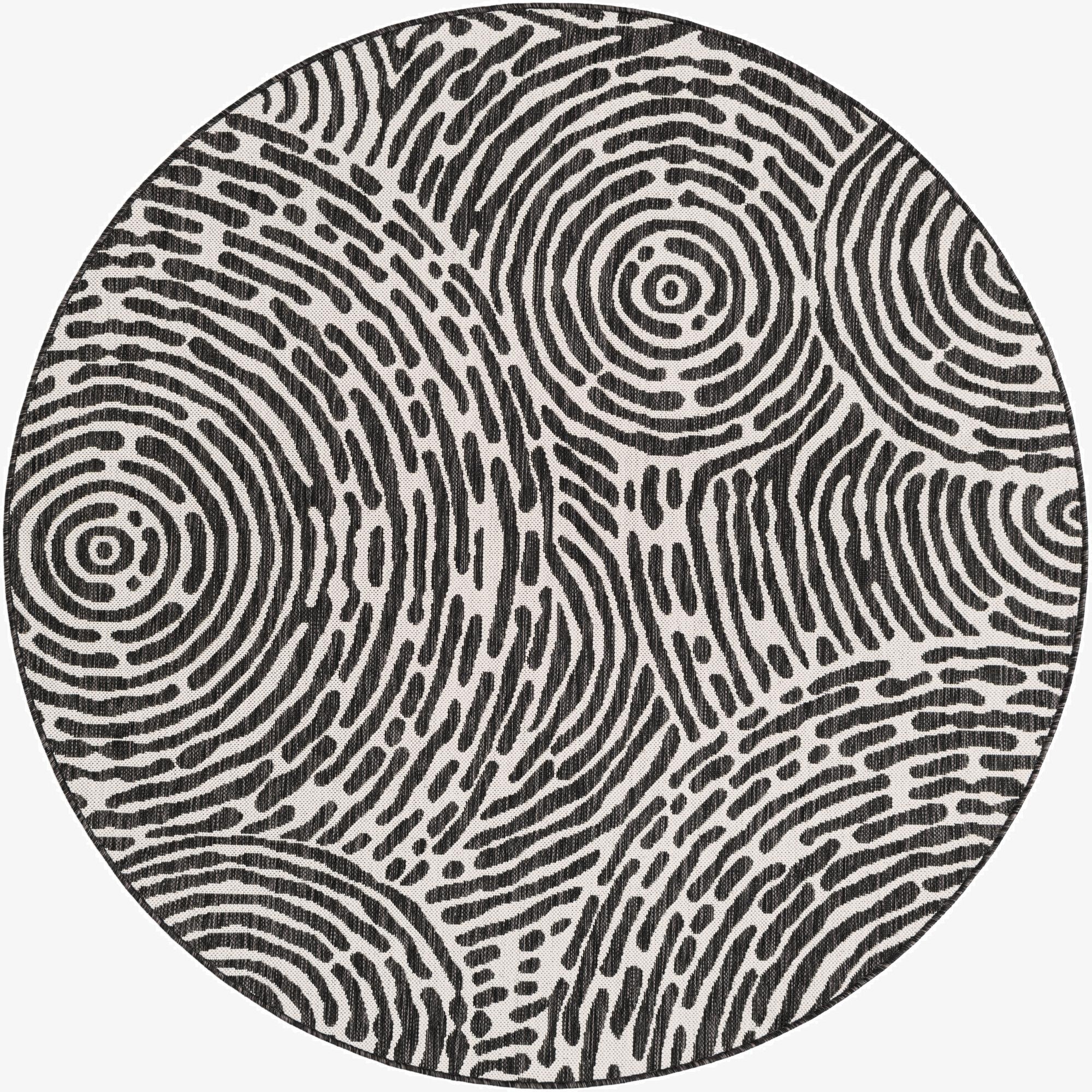  6' x 6'  Washable Modern Indoor / Outdoor Round Rug