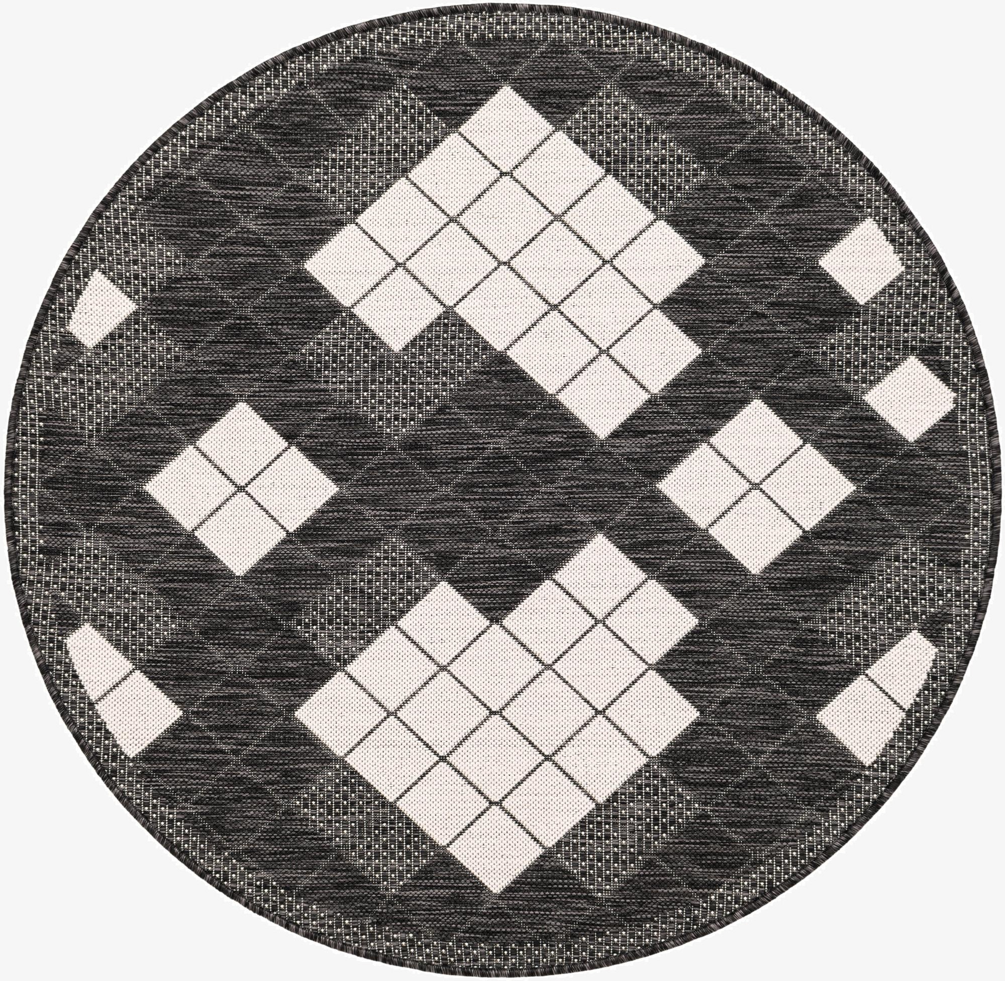  4' x 4'  Washable Modern Indoor / Outdoor Round Rug