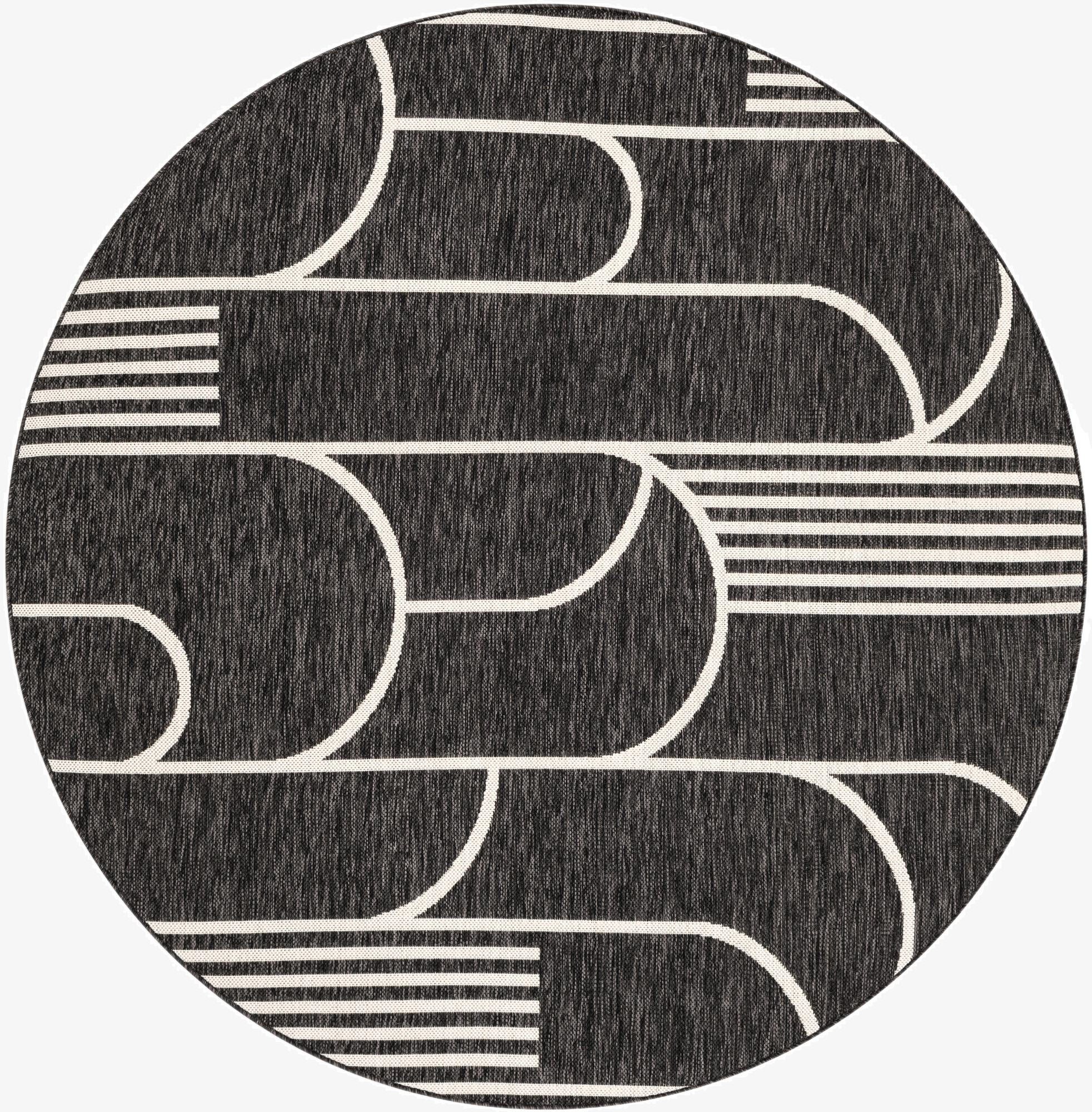  6' x 6'  Washable Modern Indoor / Outdoor Round Rug