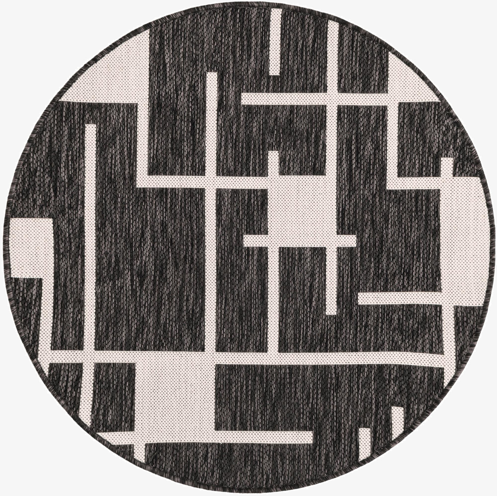  3' x 3'  Washable Modern Indoor / Outdoor Round Rug