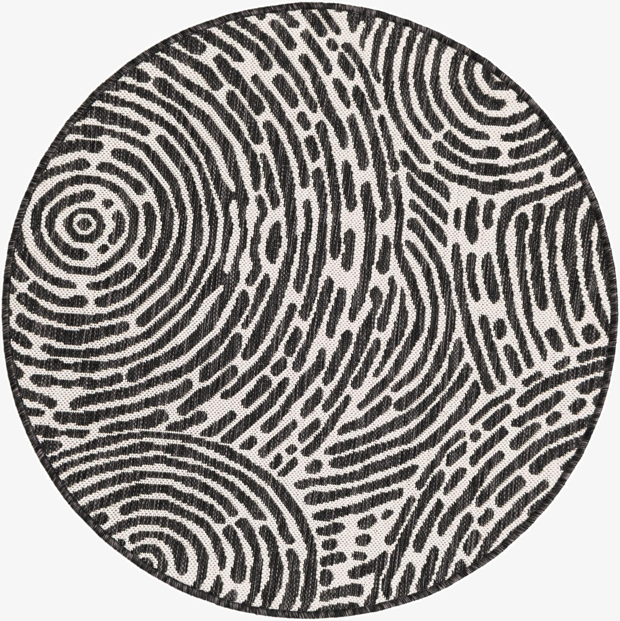  3' x 3'  Washable Modern Indoor / Outdoor Round Rug