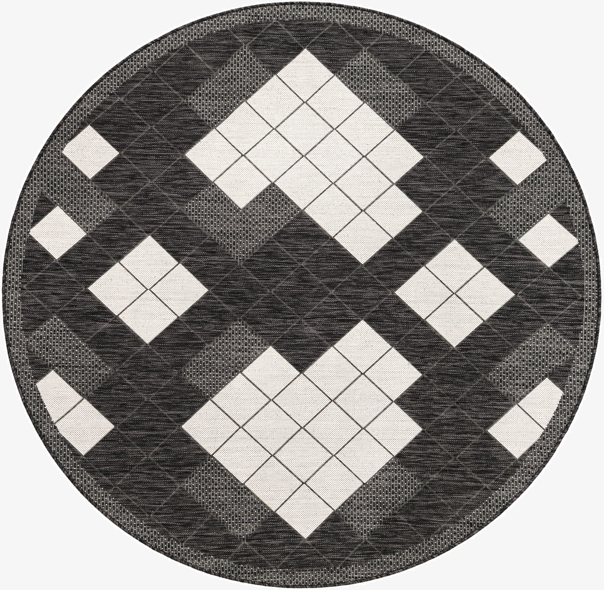  6' x 6'  Washable Modern Indoor / Outdoor Round Rug