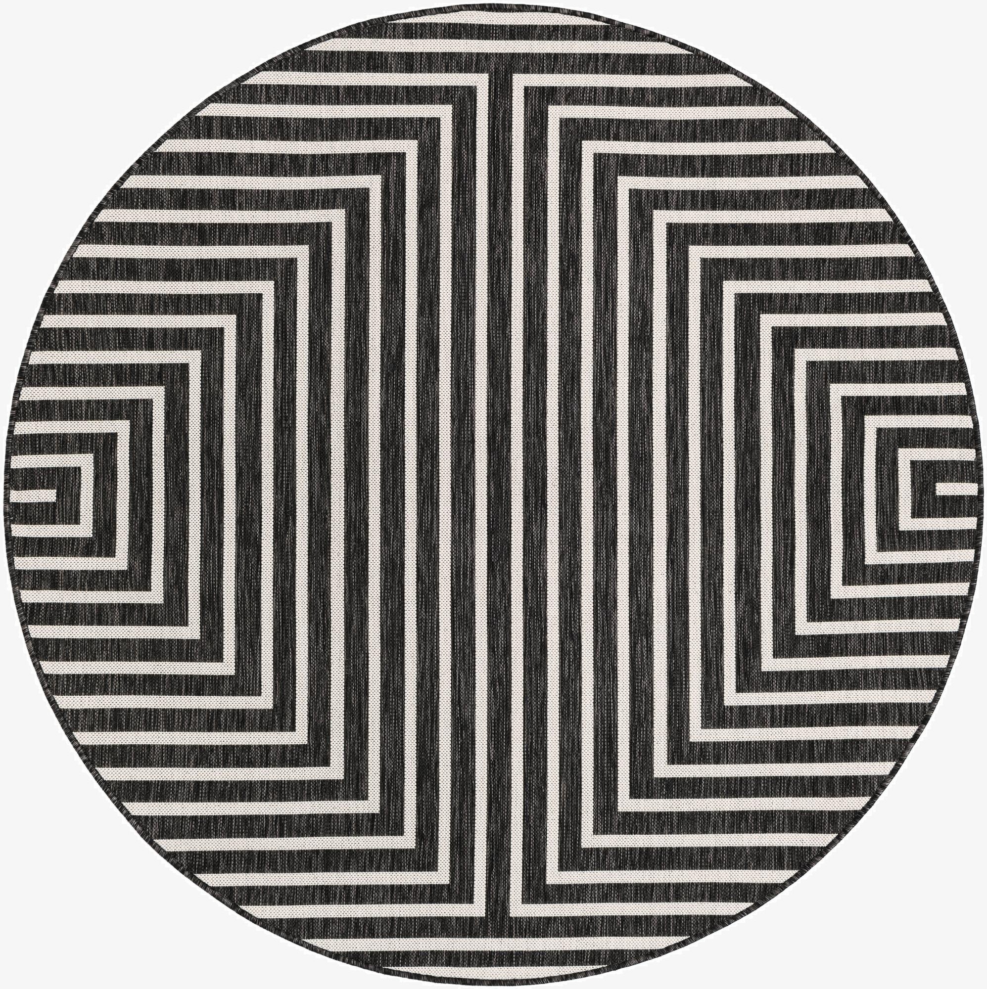  6' x 6'  Washable Modern Indoor / Outdoor Round Rug