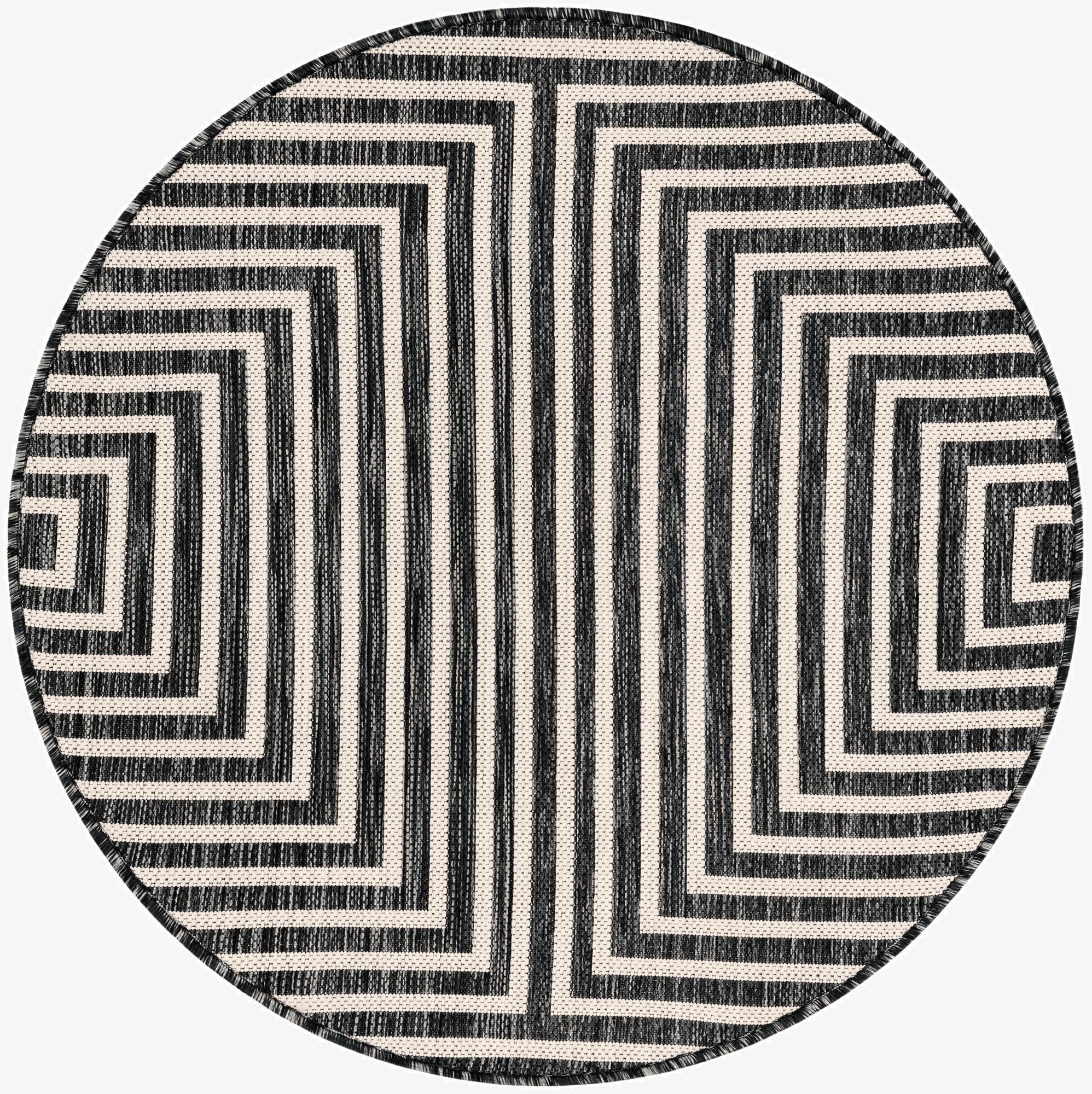  3' x 3'  Washable Modern Indoor / Outdoor Round Rug