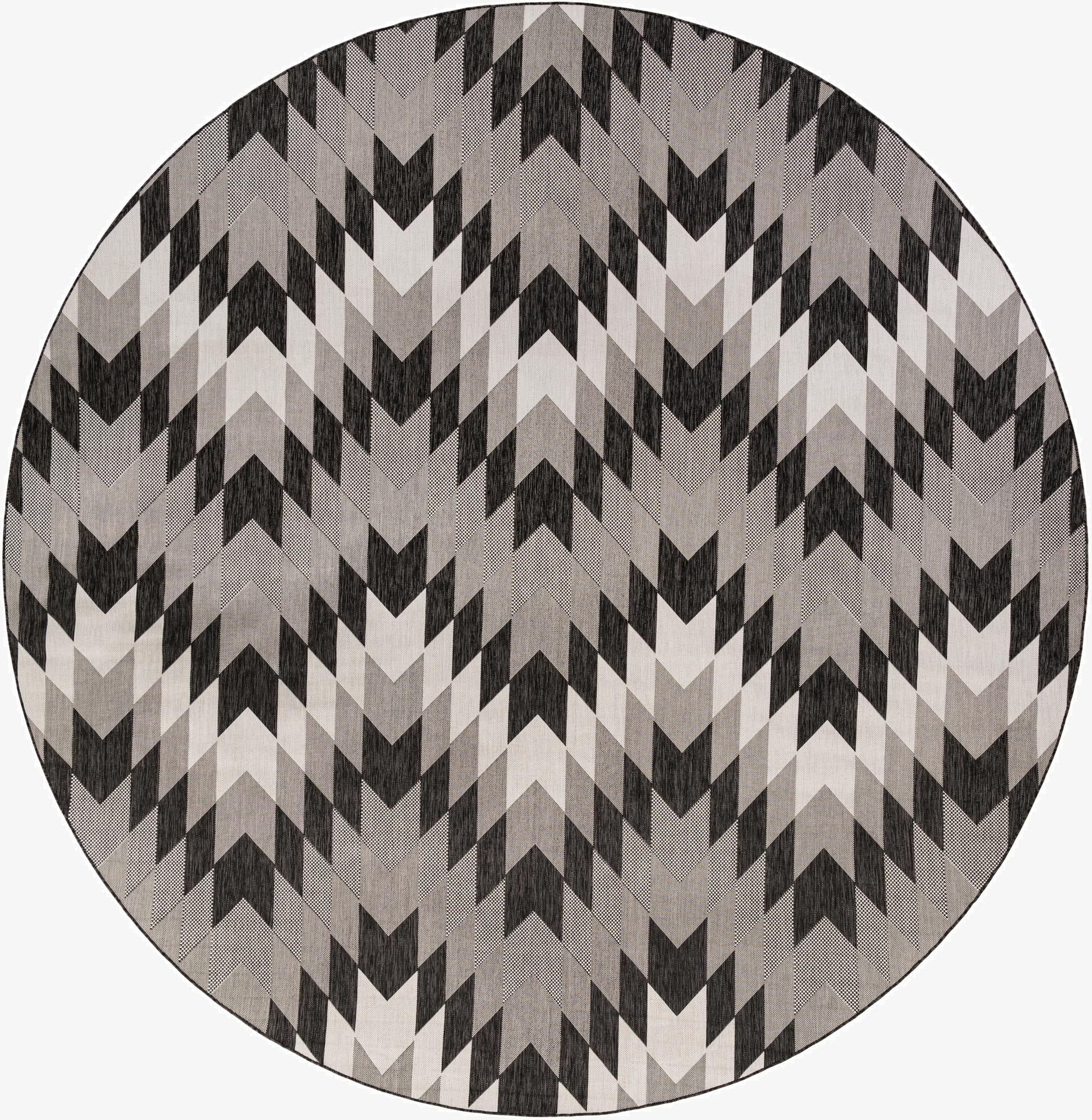  13' x 13'  Washable Modern Indoor / Outdoor Round Rug