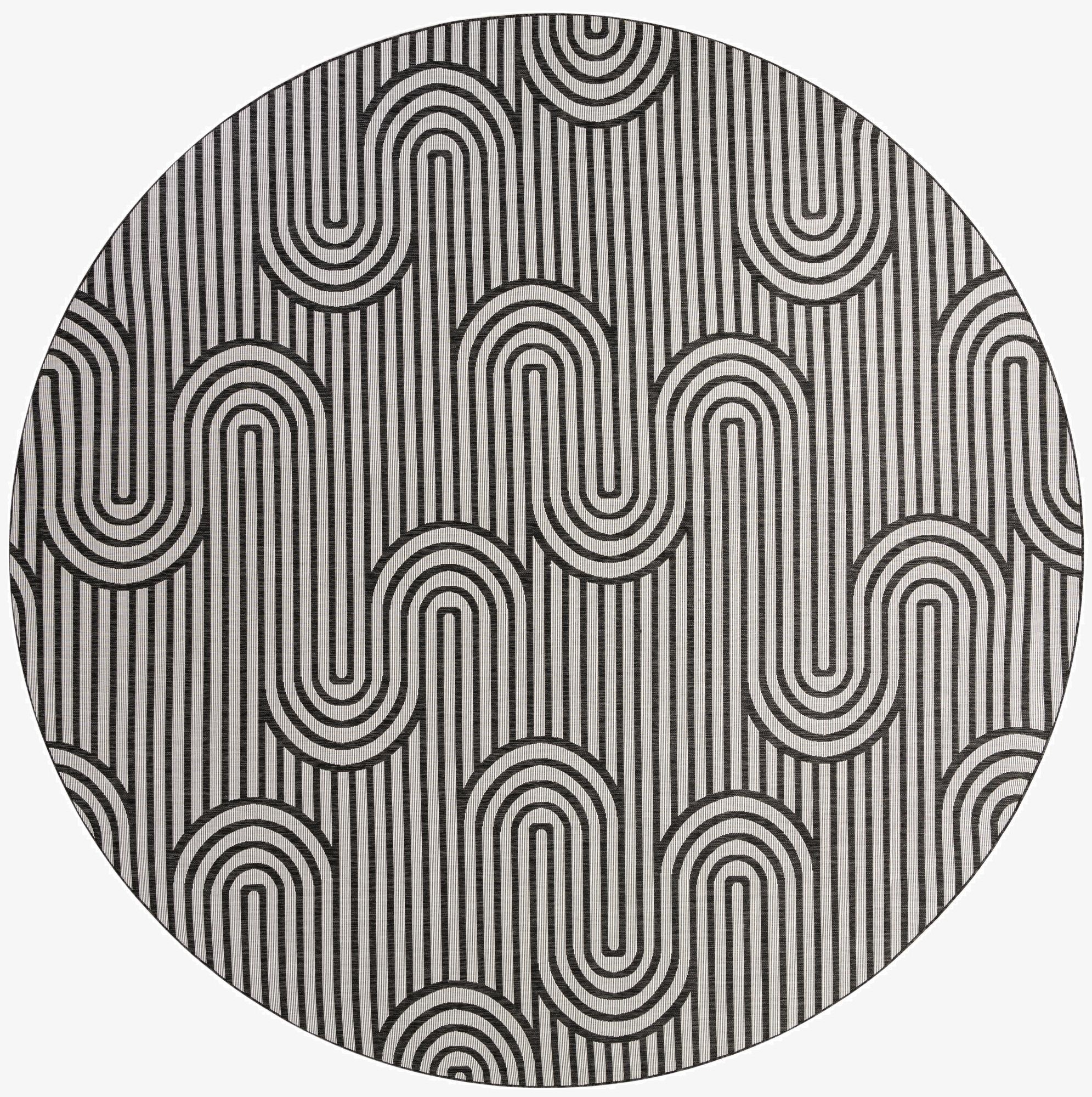  13' x 13'  Washable Modern Indoor / Outdoor Round Rug