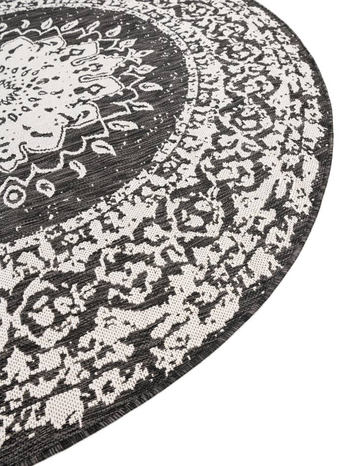 Detail image of  12' x 12'  Washable Traditional Indoor / Outdoor Round Rug
