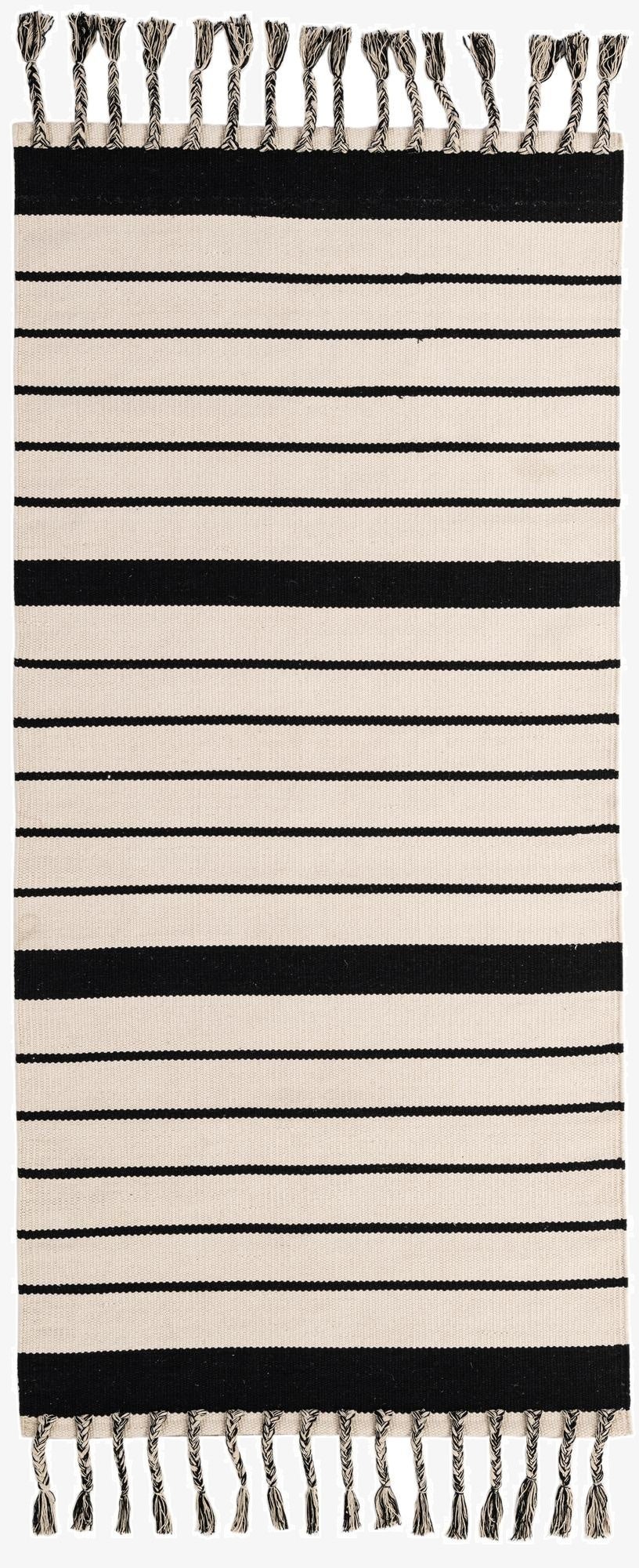  3' 1 x 6' 7  Hand Woven Chindi Cotton Runner Rug