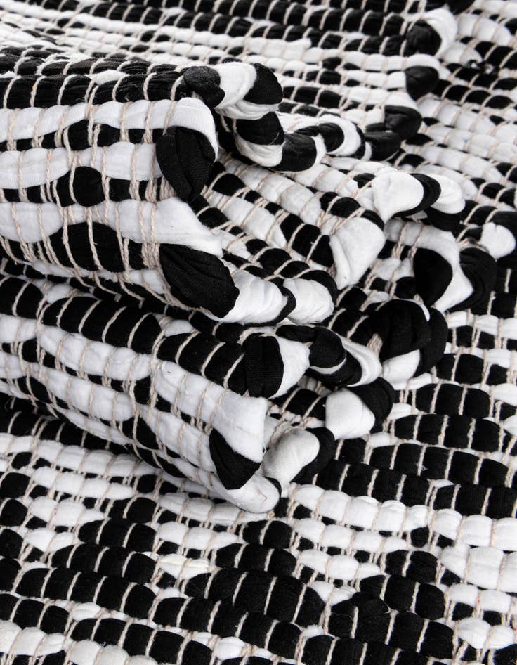 Detail image of  2' 2 x 6' 1  Hand Woven Chindi Jute Runner Rug