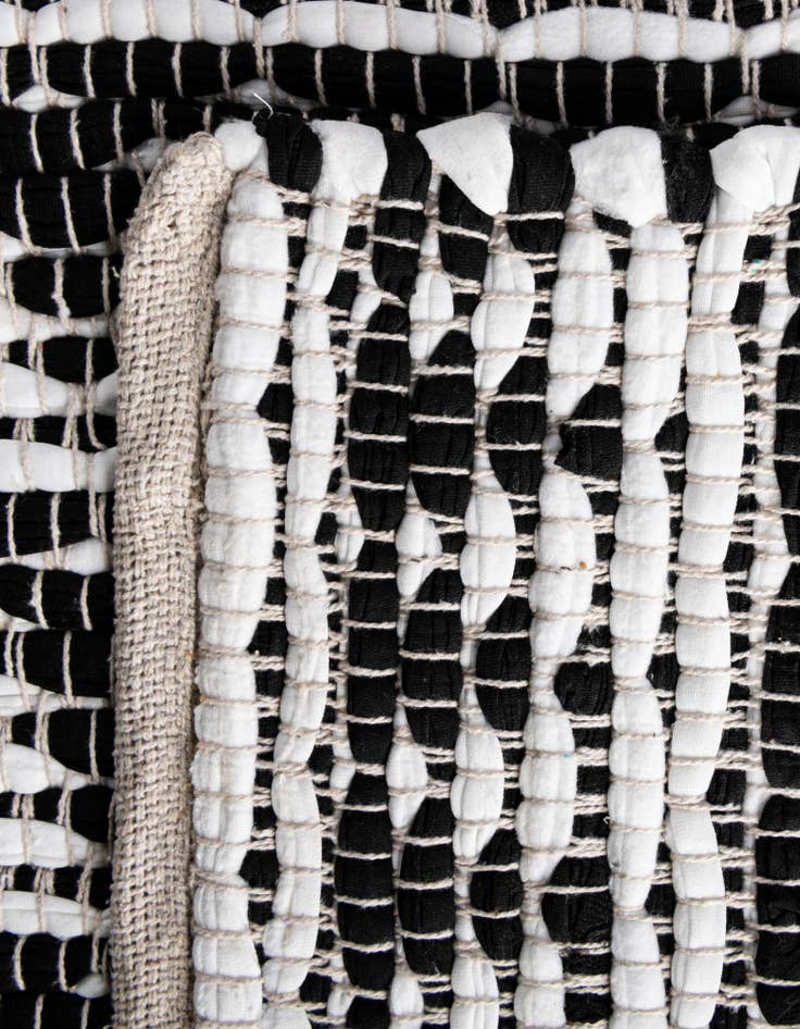 Detail image of  2' 2 x 6' 1  Hand Woven Chindi Jute Runner Rug