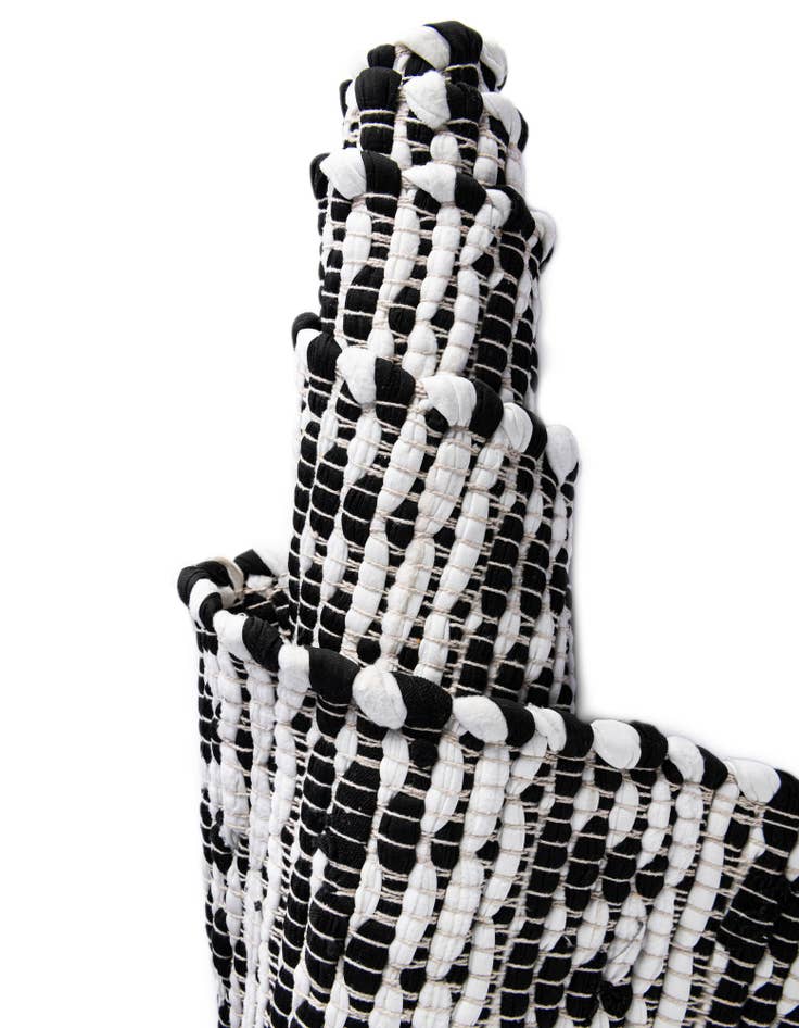 Detail image of  2' 2 x 6' 1  Hand Woven Chindi Jute Runner Rug