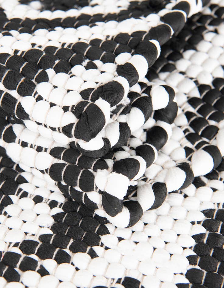 Detail image of  2' 2 x 6' 1  Hand Woven Chindi Jute Runner Rug