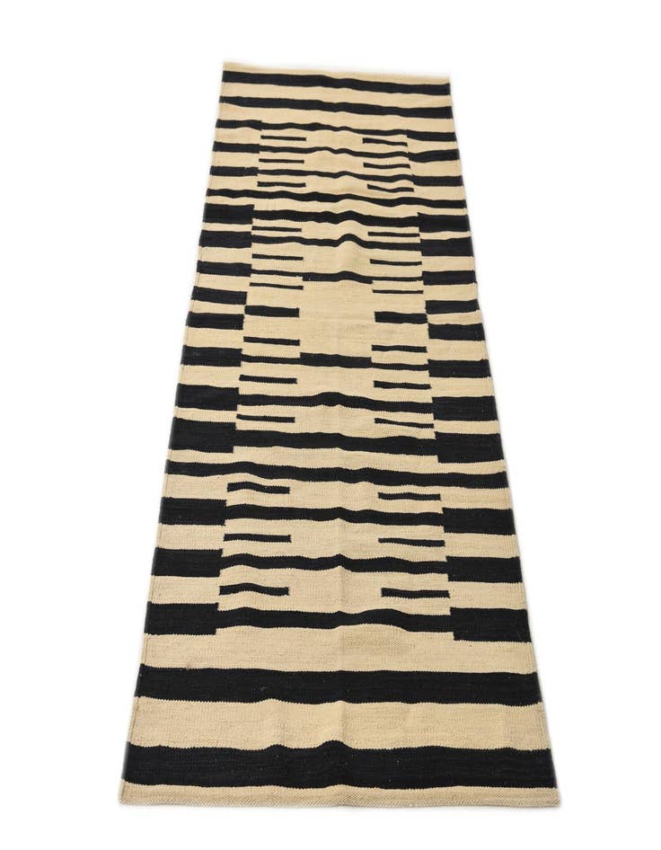 Detail image of  2' 10 x 7' 9  Hand Woven Kilim Modern Wool Runner Rug